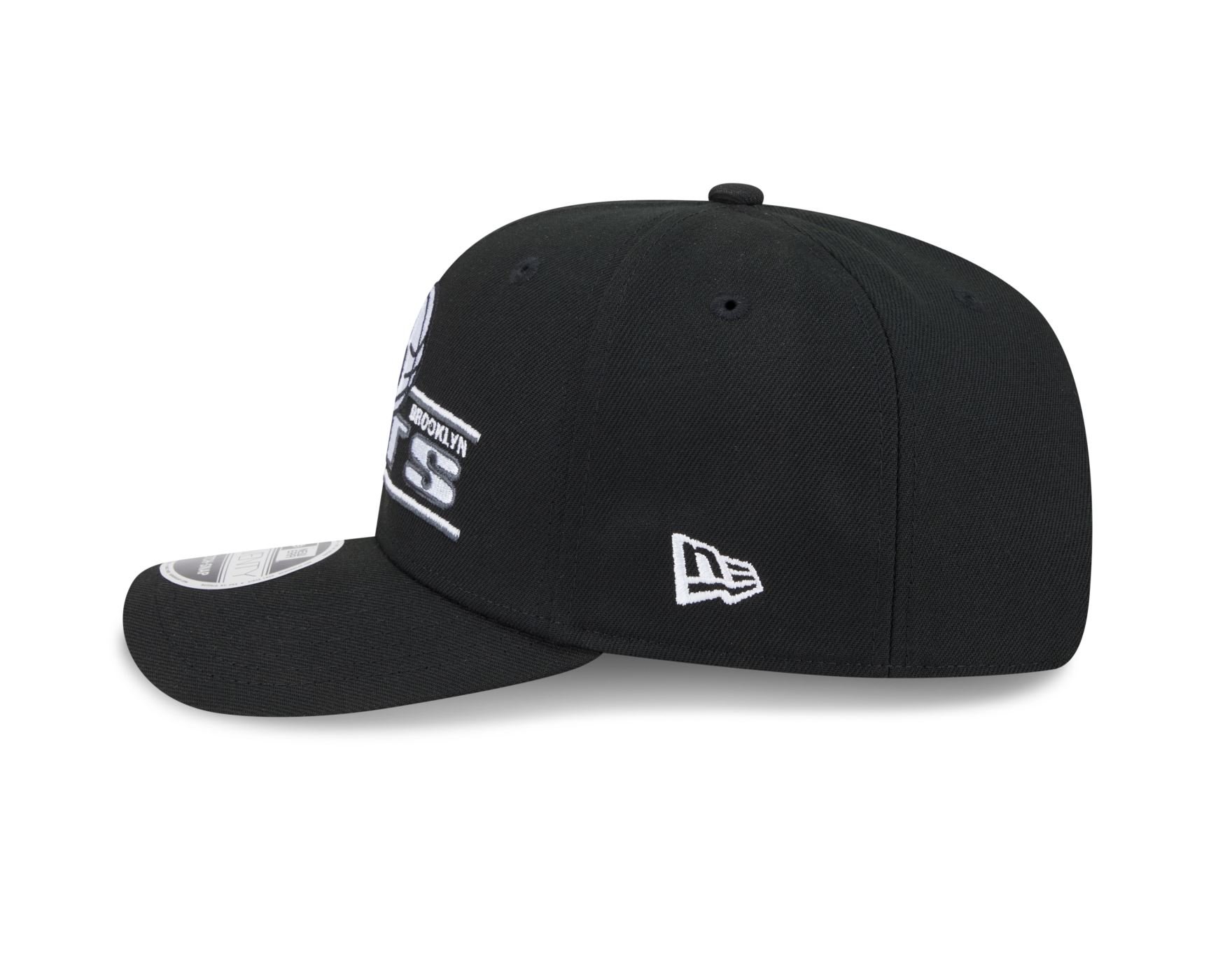 Bone New Era 9SEVENTY STRETCH SNAP Brooklyn Nets NBA Preto Preto 7