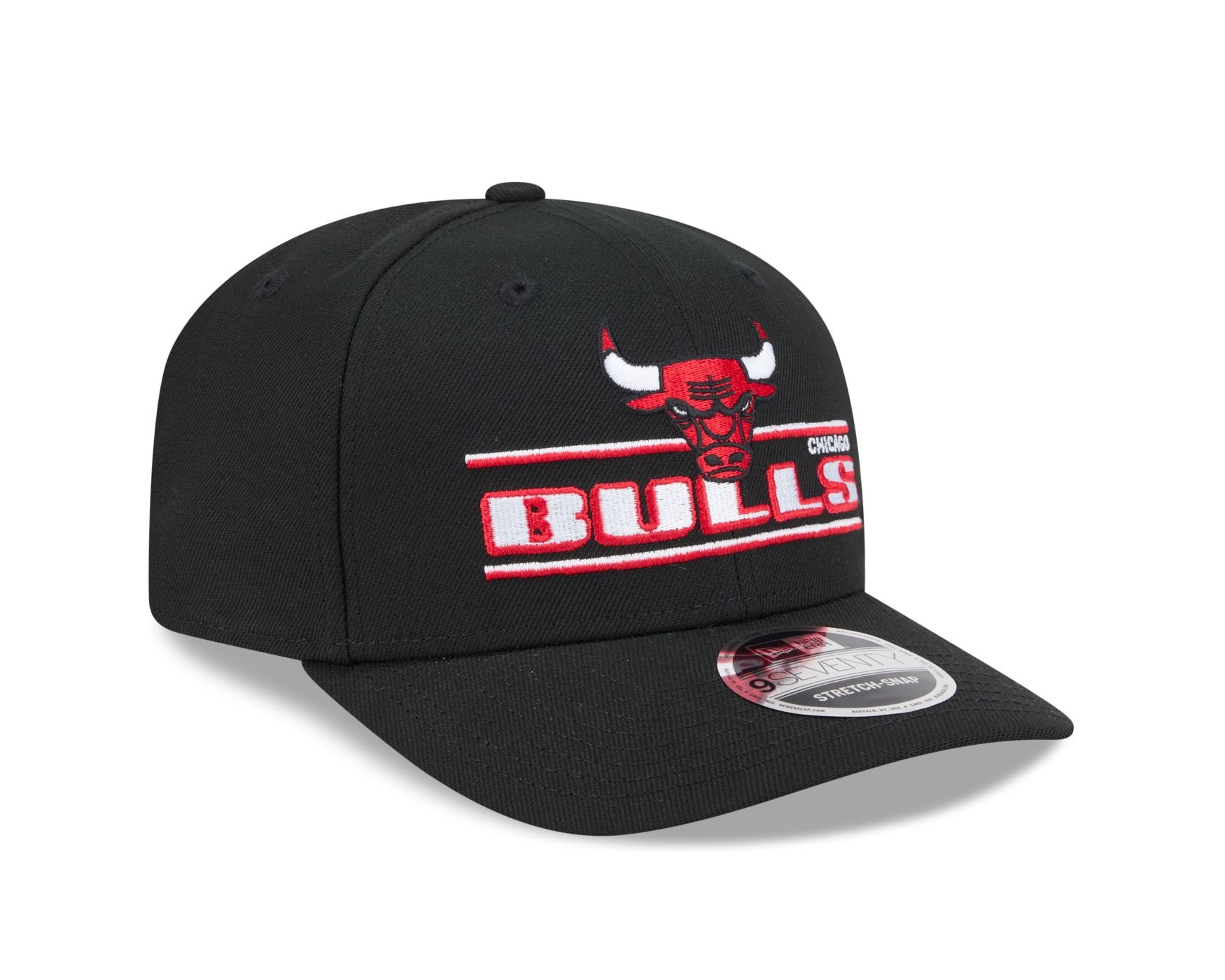 Bone New Era 9SEVENTY STRETCH SNAP Chicago Bulls NBA Preto Preto 3