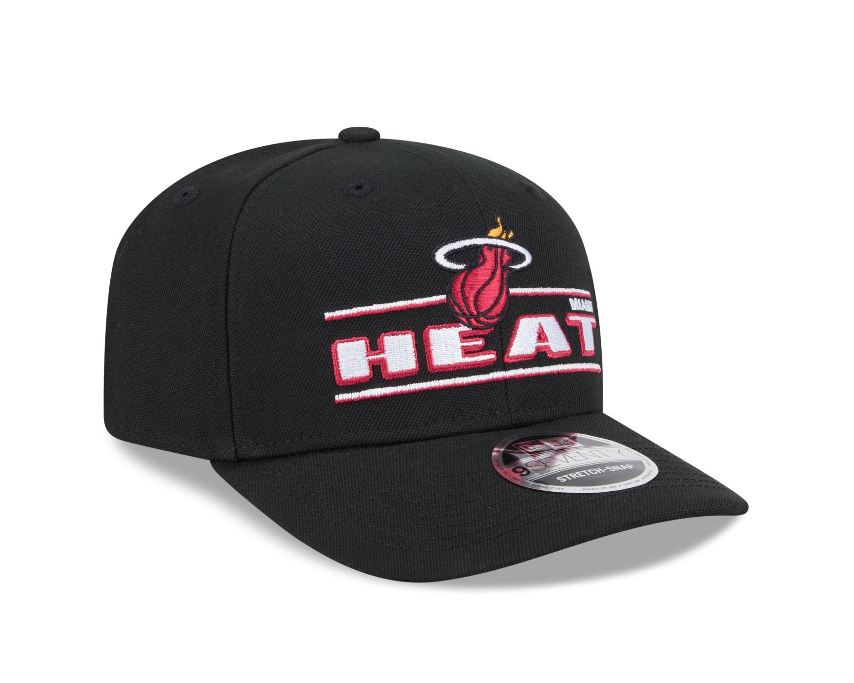Bone New Era 9SEVENTY STRETCH SNAP Miami Heat NBA Preto Preto 3