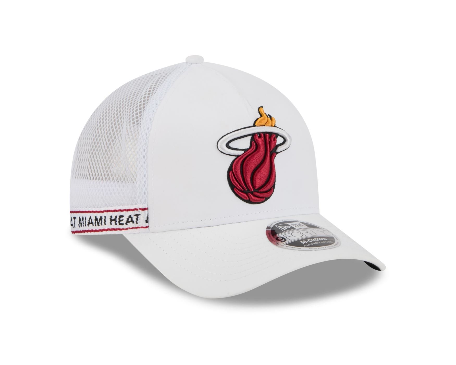 Bone New Era 9FORTY M-CROWN Miami Heat NBA Preto Branco 3