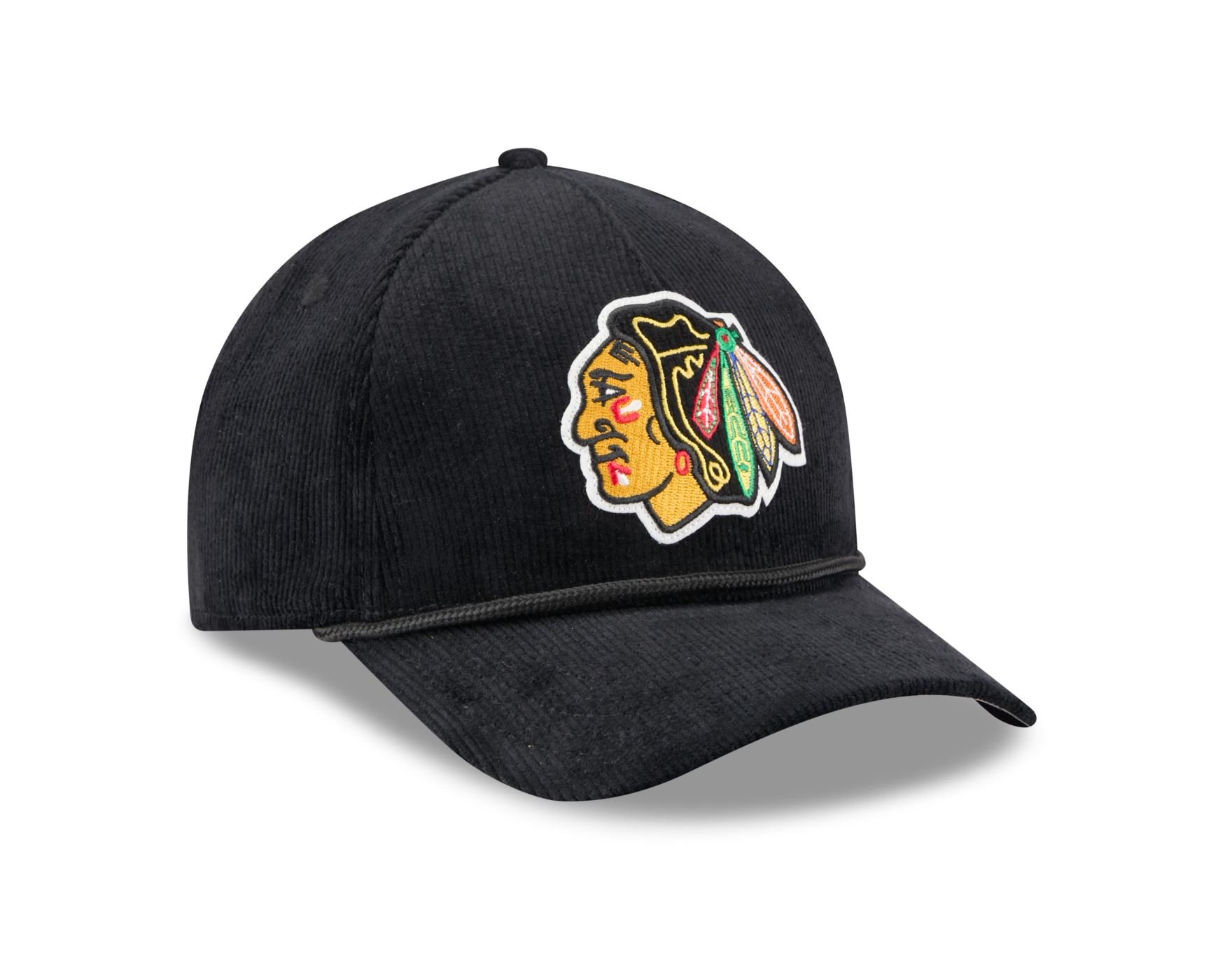 Bone New Era 9FORTY M-CROWN A-FRAME Chicago Blackhawks NHL Preto Preto 3