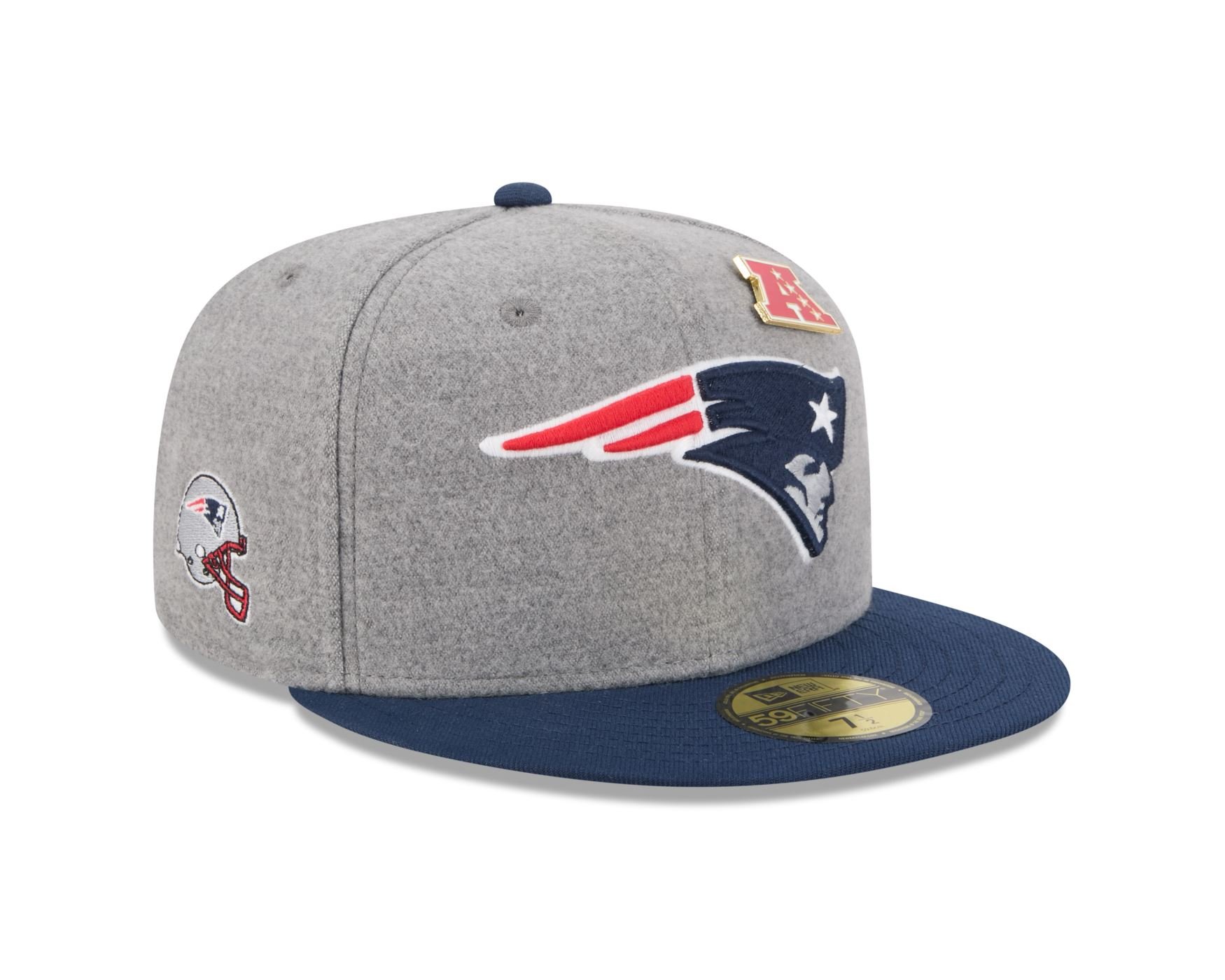 Bone New Era 59FIFTY New England Patriots NFL Azul Cinza/Azul 3