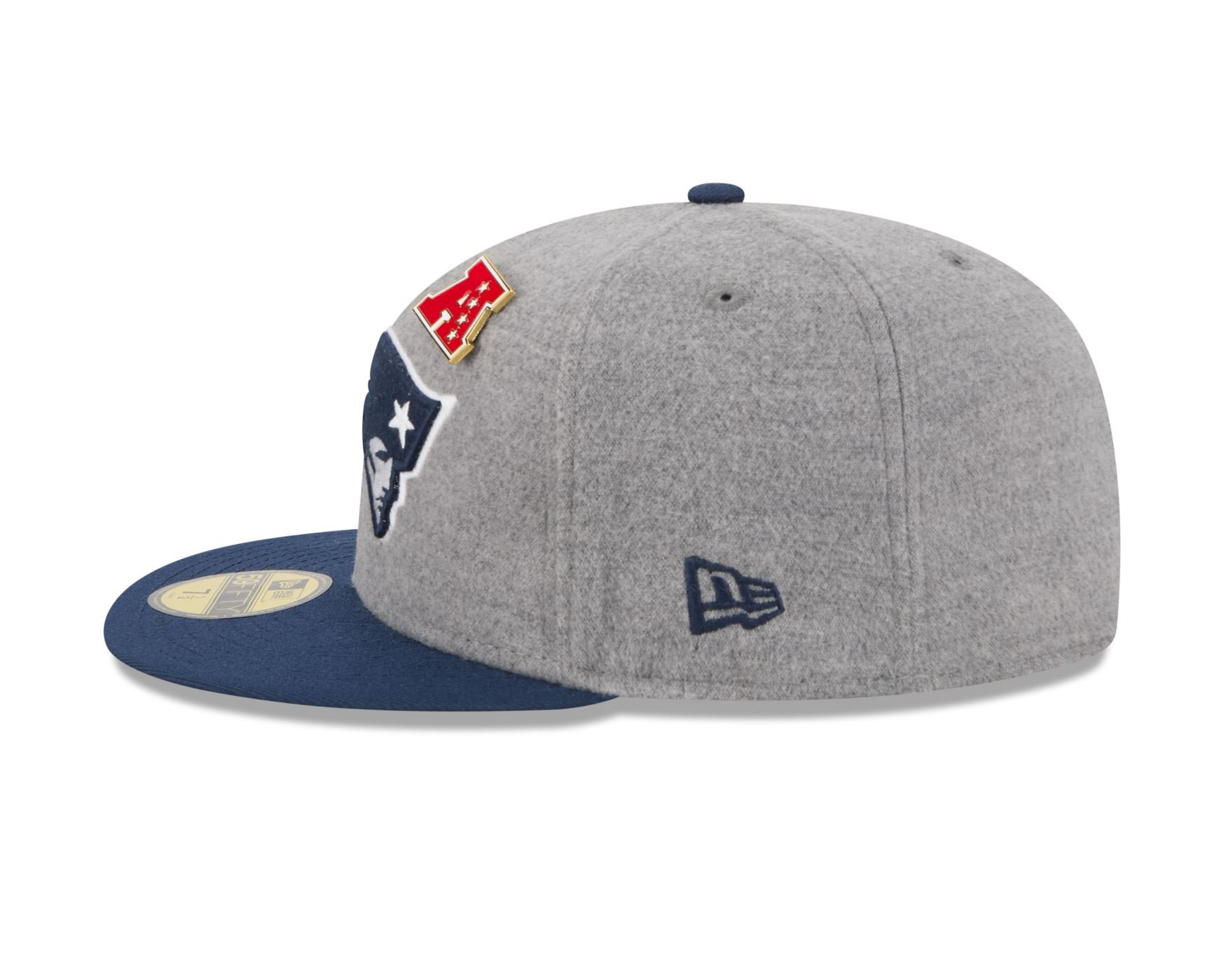 Bone New Era 59FIFTY New England Patriots NFL Azul Cinza/Azul 7