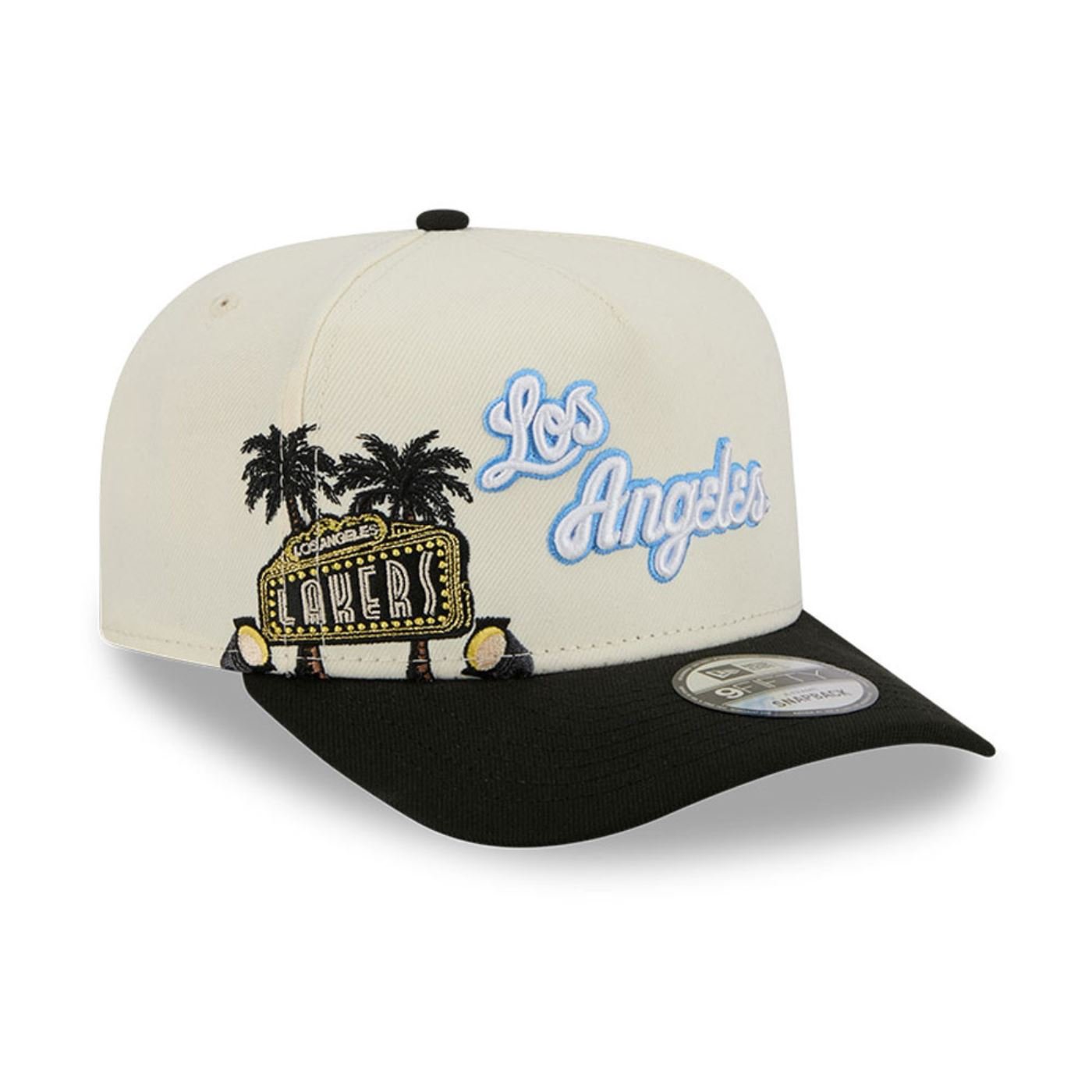 Bone New Era 9FIFTY A-Frame Los Angeles Lakers NBA Bege/Preto 3
