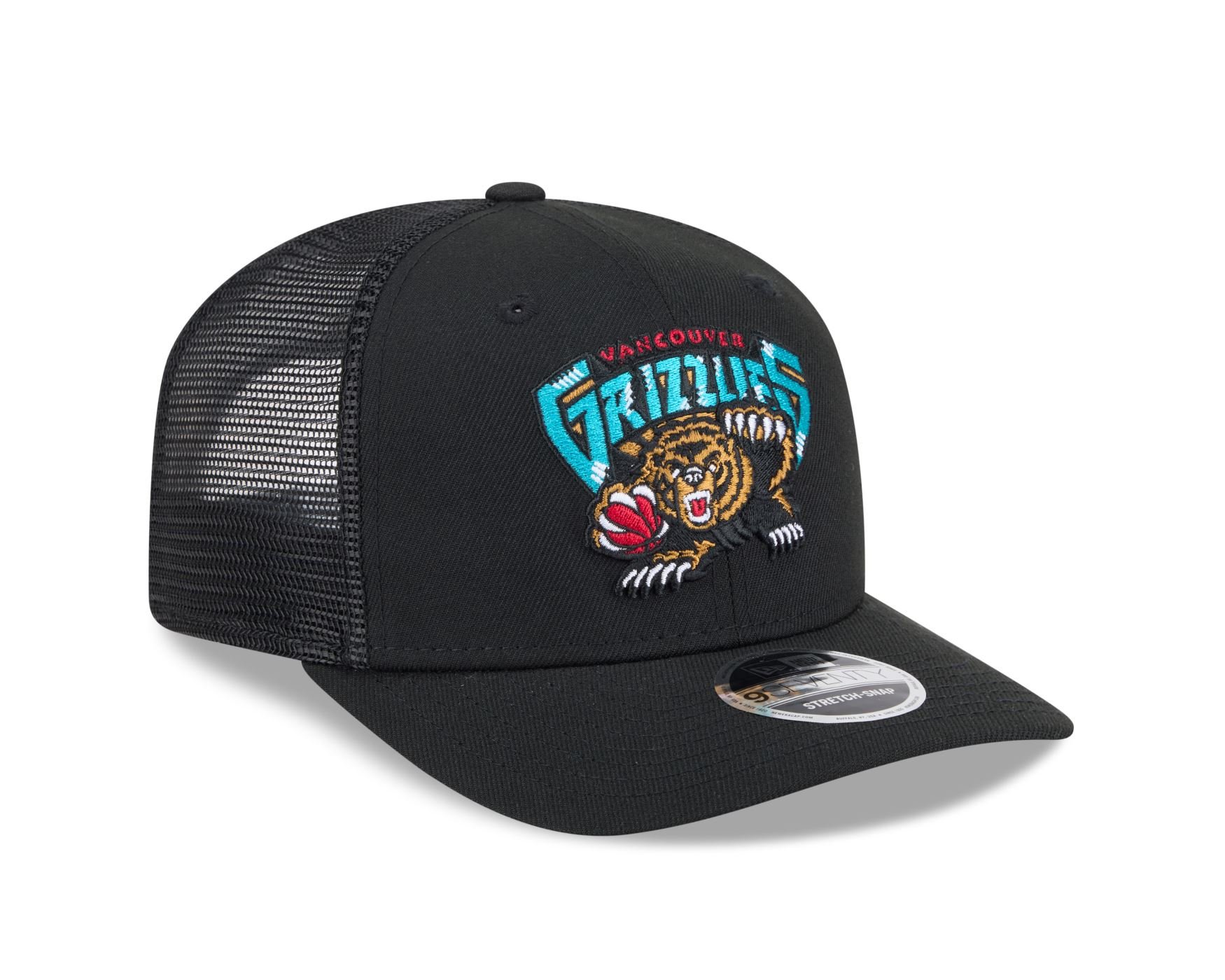 Bone New Era 9SEVENTY STRETCH SNAP Vancouver Grizzlies NBA Preto Preto 3
