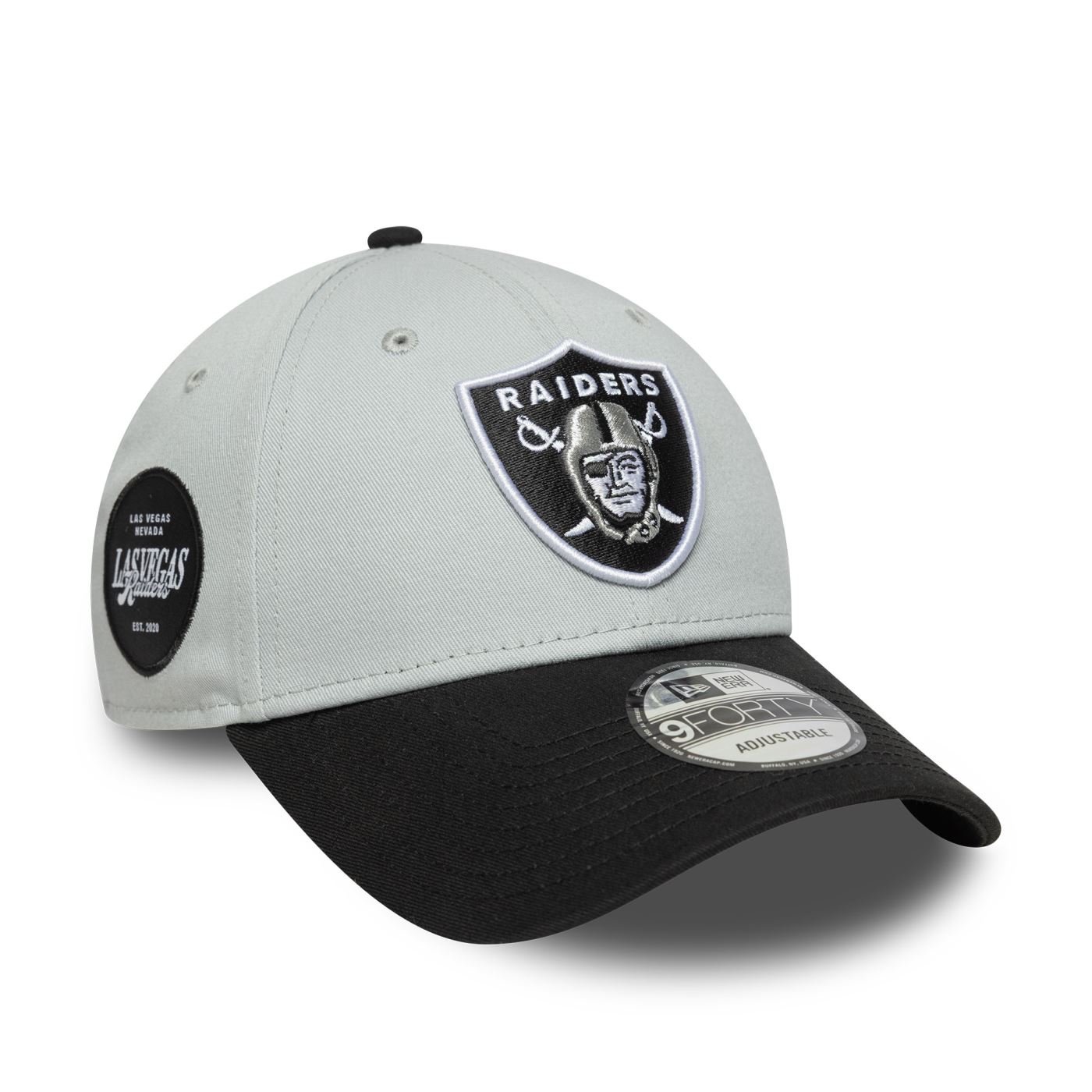 Bone New Era  9FORTY Las Vegas Raiders NFL Cinza Cinza/Preto 3