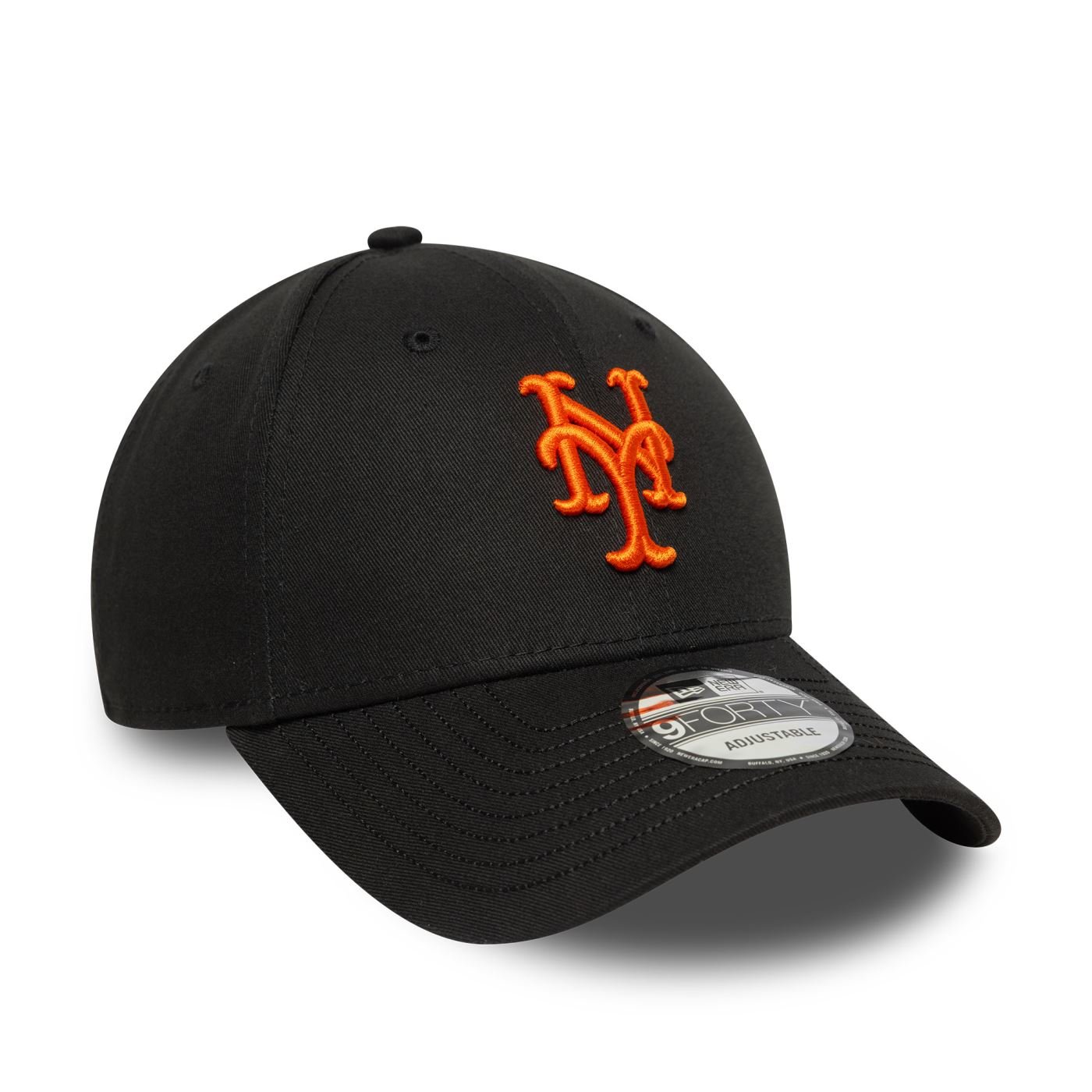 Bone New Era  9FORTY New York Mets MLB Preto Preto 3