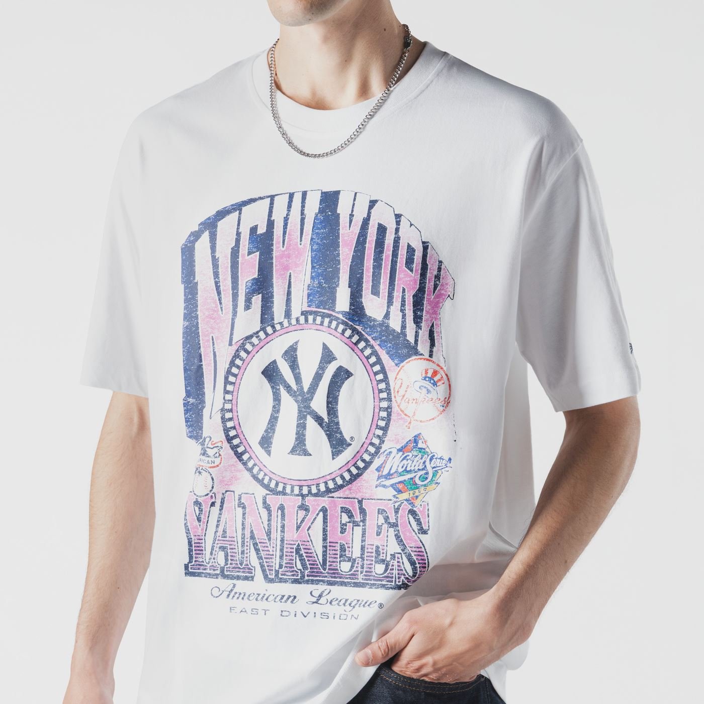 Camiseta New Era Oversize New York Yankees MLB Branco Branco 2