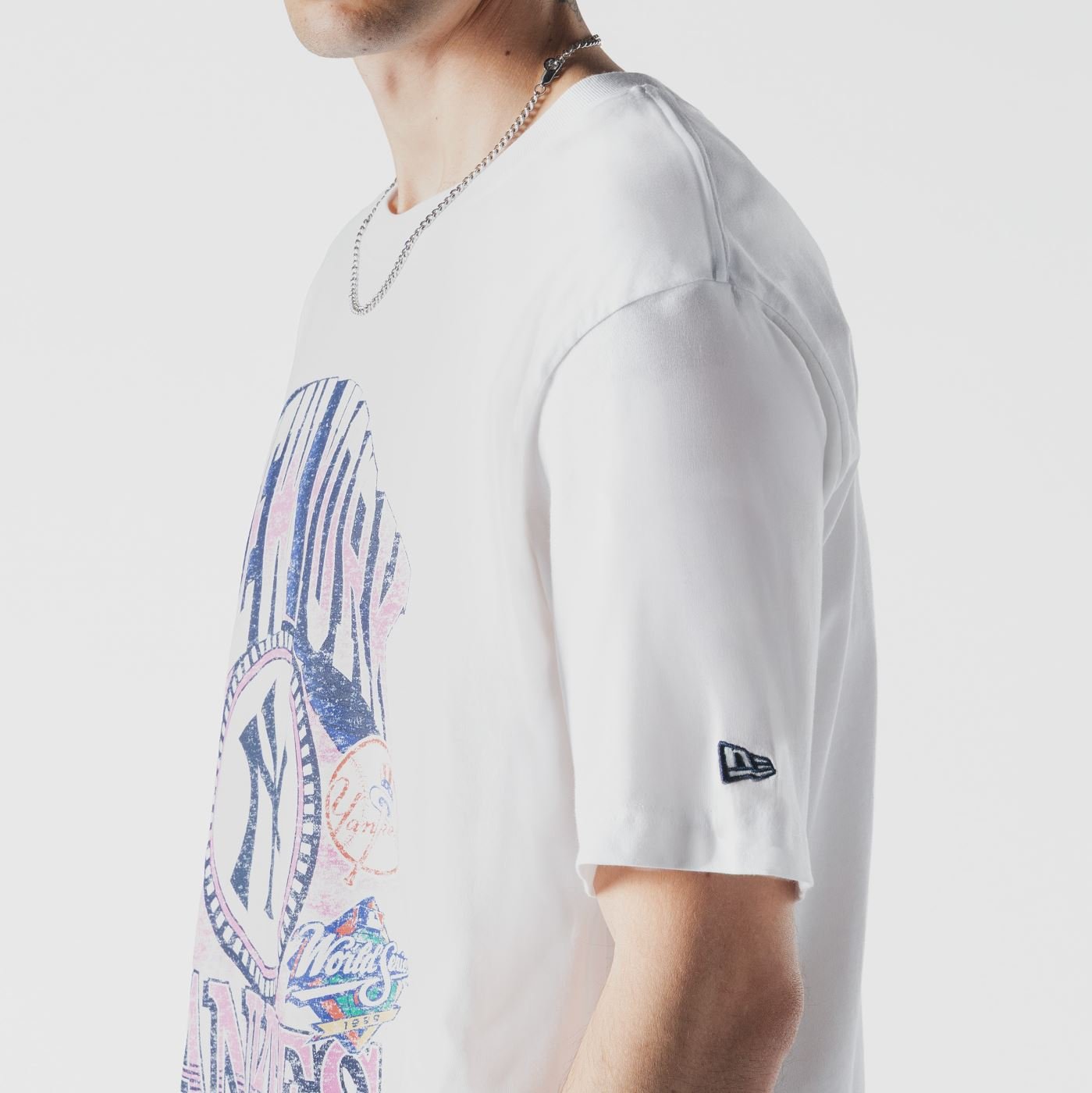 Camiseta New Era Oversize New York Yankees MLB Branco Branco 3