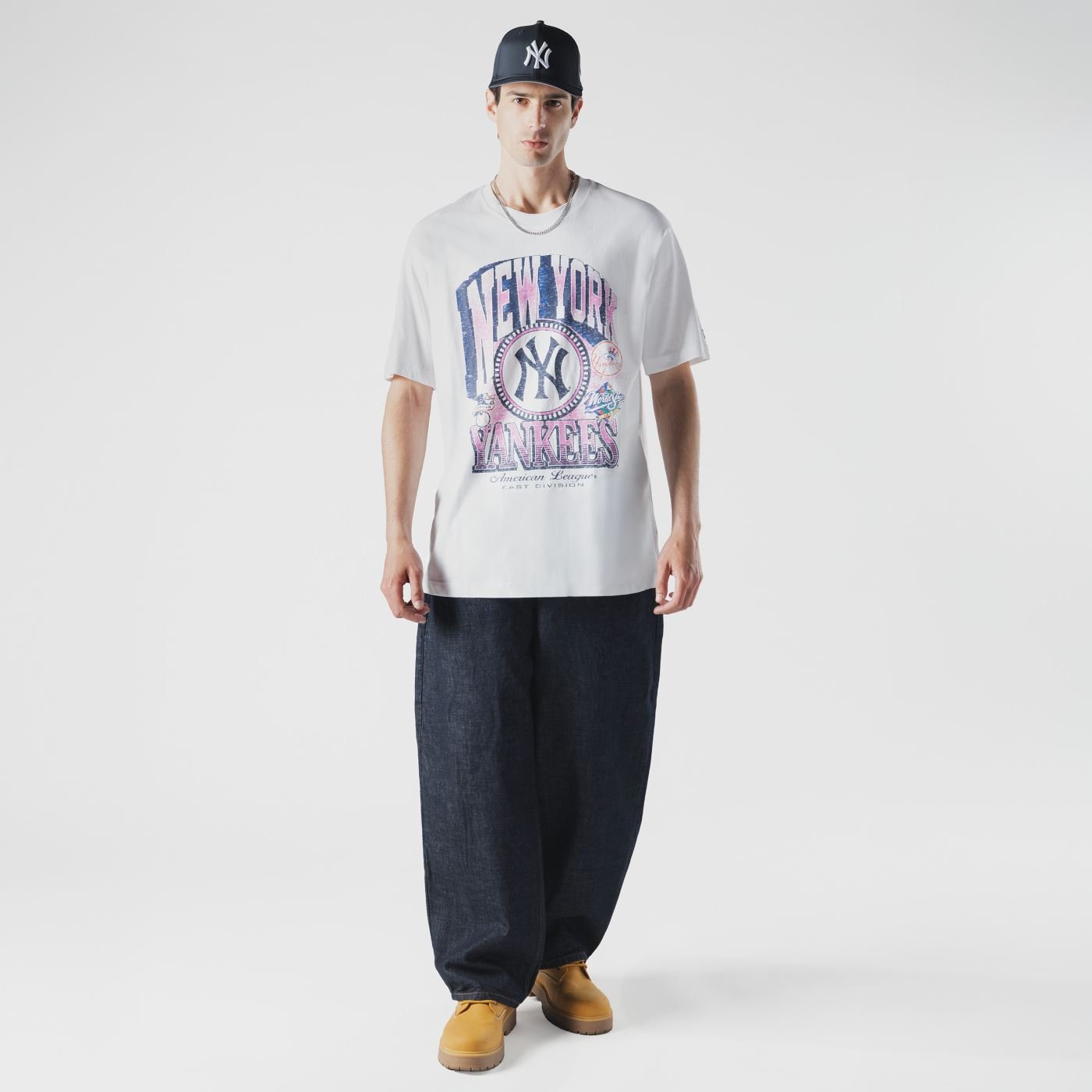 Camiseta New Era Oversize New York Yankees MLB Branco Branco 5