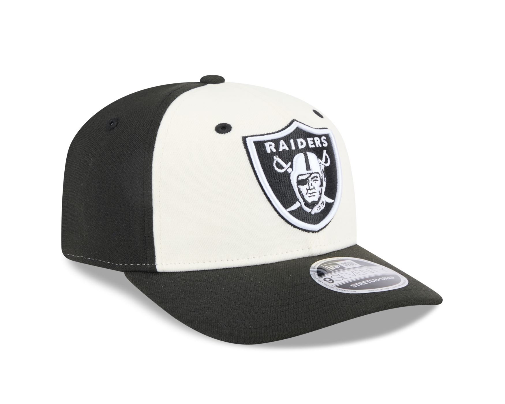 Bone New Era 9SEVENTY Strtch Snap Las Vegas Raiders NFL Branco Branco/Preto 3