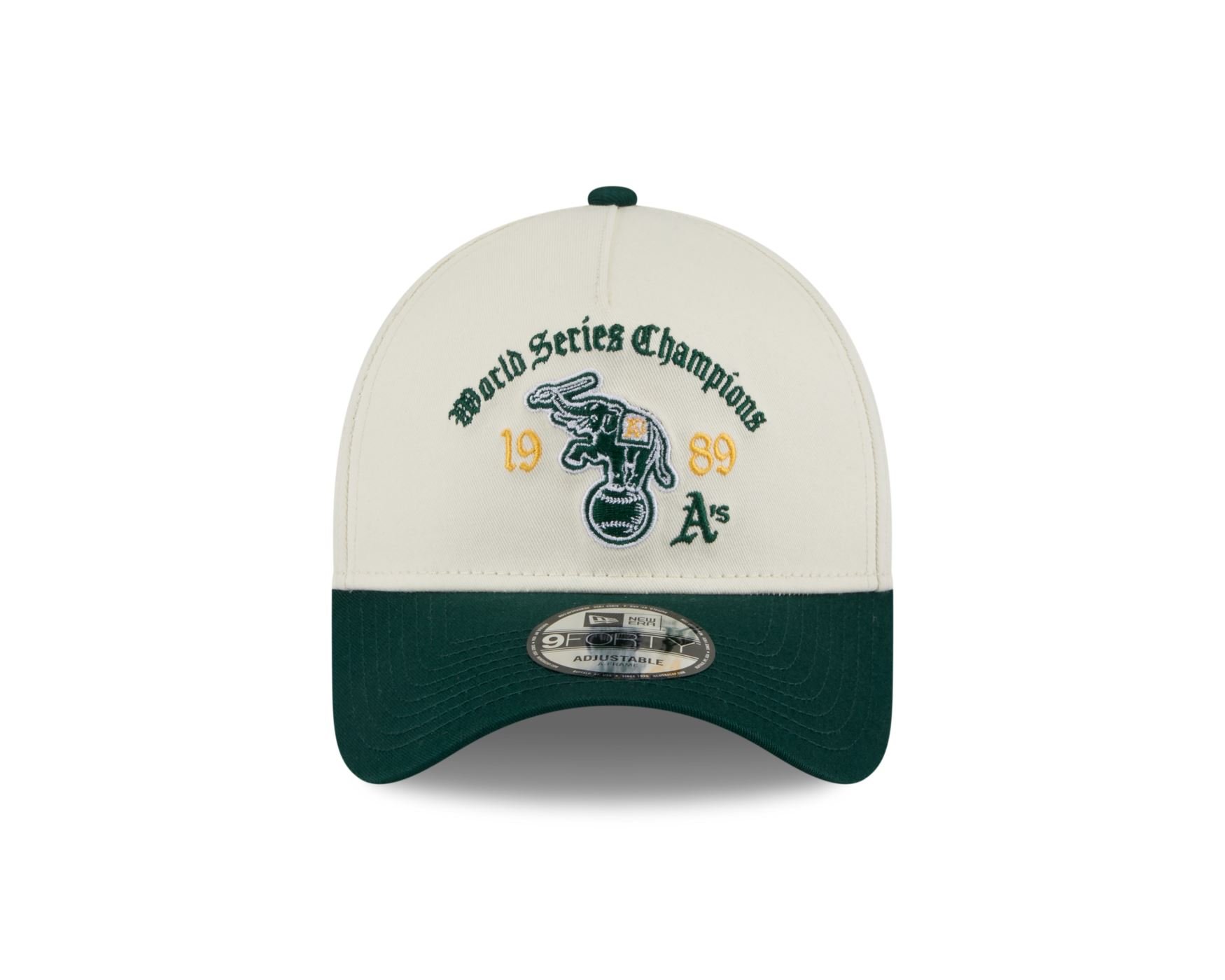 Bone New Era 9FORTY A-Frame Oakland Athletics MLB Branco Branco/Verde 2