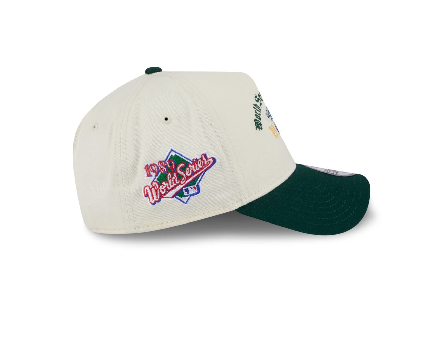Bone New Era 9FORTY A-Frame Oakland Athletics MLB Branco Branco/Verde 4