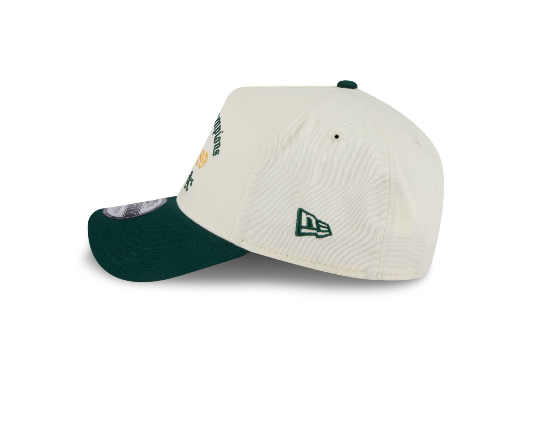 Bone New Era 9FORTY A-Frame Oakland Athletics MLB Branco Branco/Verde 7