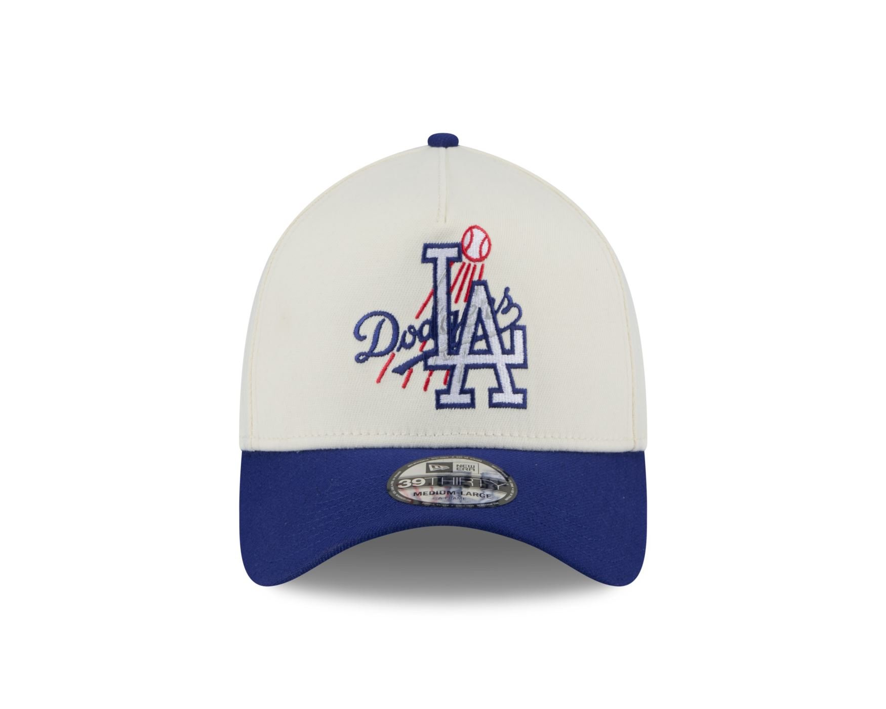 Bone New Era 39THIRTY A-FRAME Los Angeles Dodgers MLB Branco Branco/Azul 2