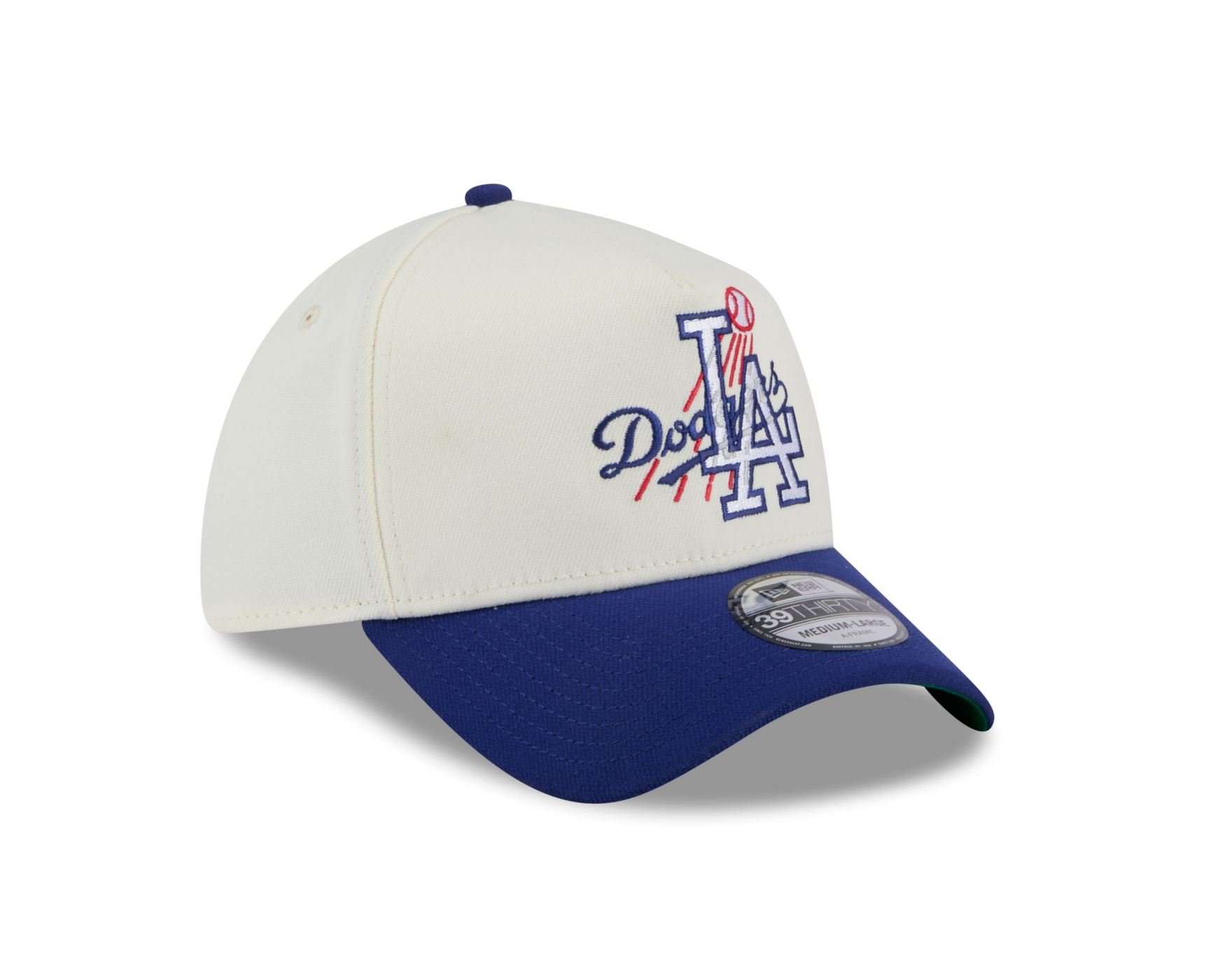 Bone New Era 39THIRTY A-FRAME Los Angeles Dodgers MLB Branco Branco/Azul 3