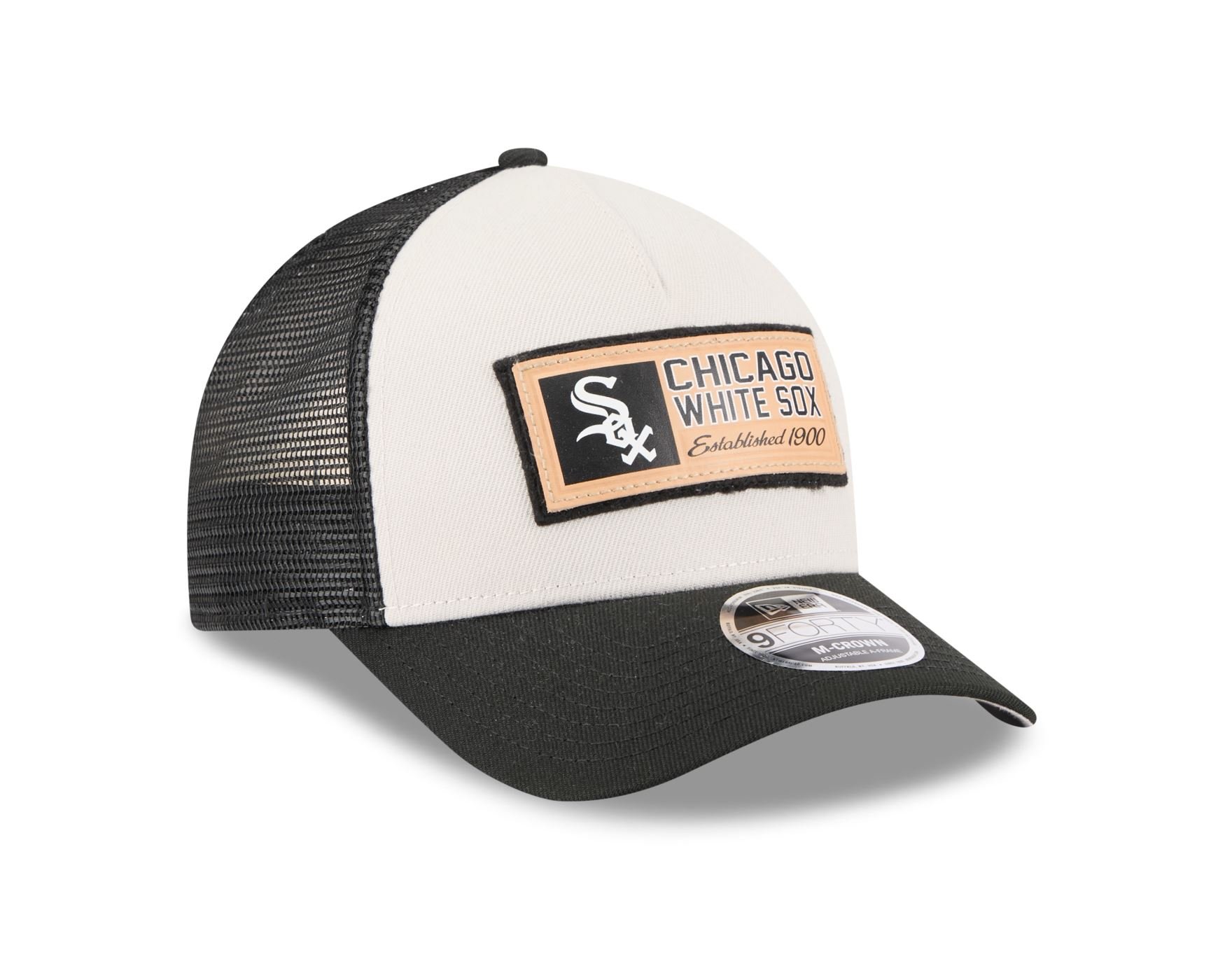 Bone New Era 9FORTY M-CROWN Chicago White Sox MLB Preto Branco/Preto 3