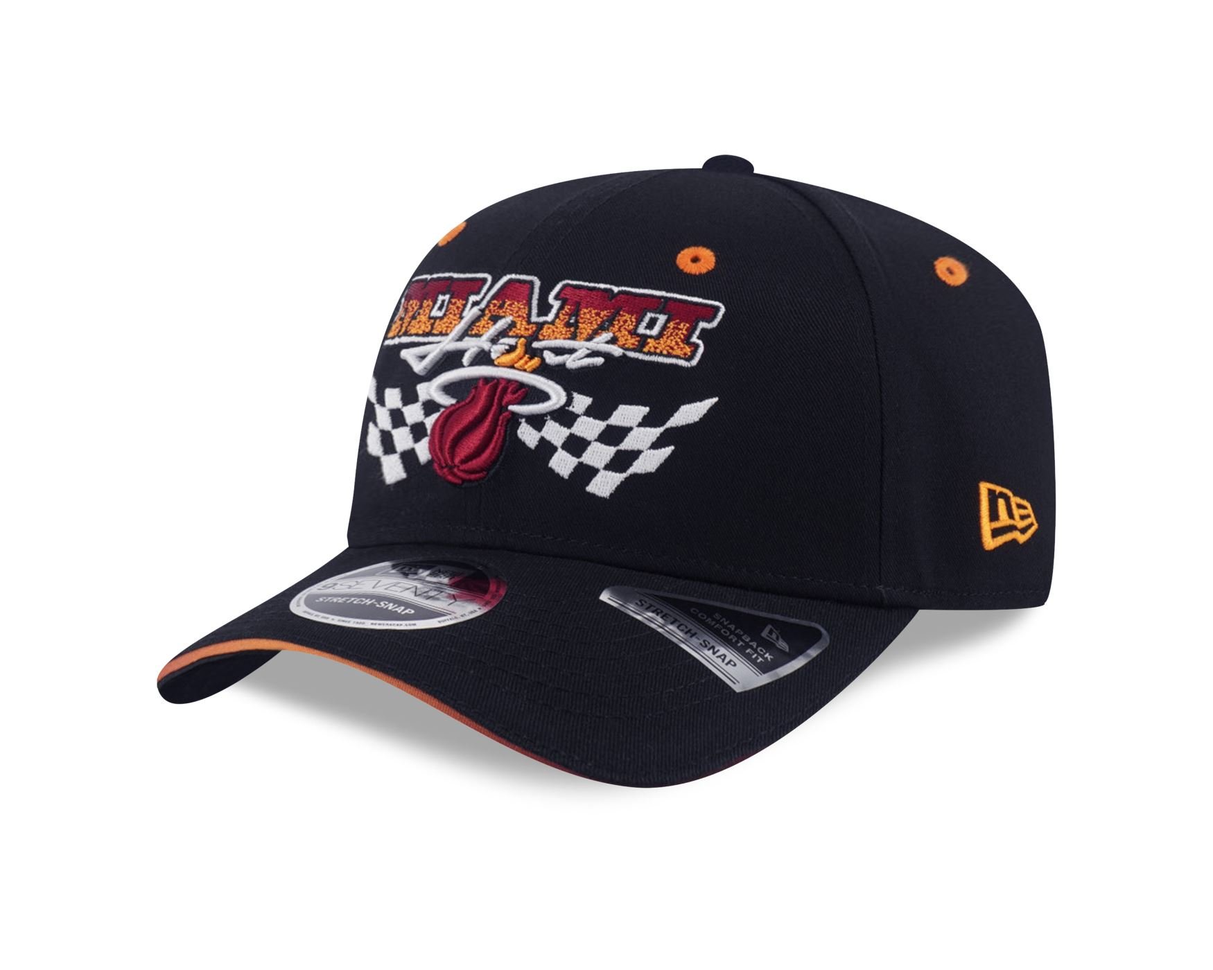 Bone New Era  9SEVENTY Strtch Snap  Miami Heat NBA Preto