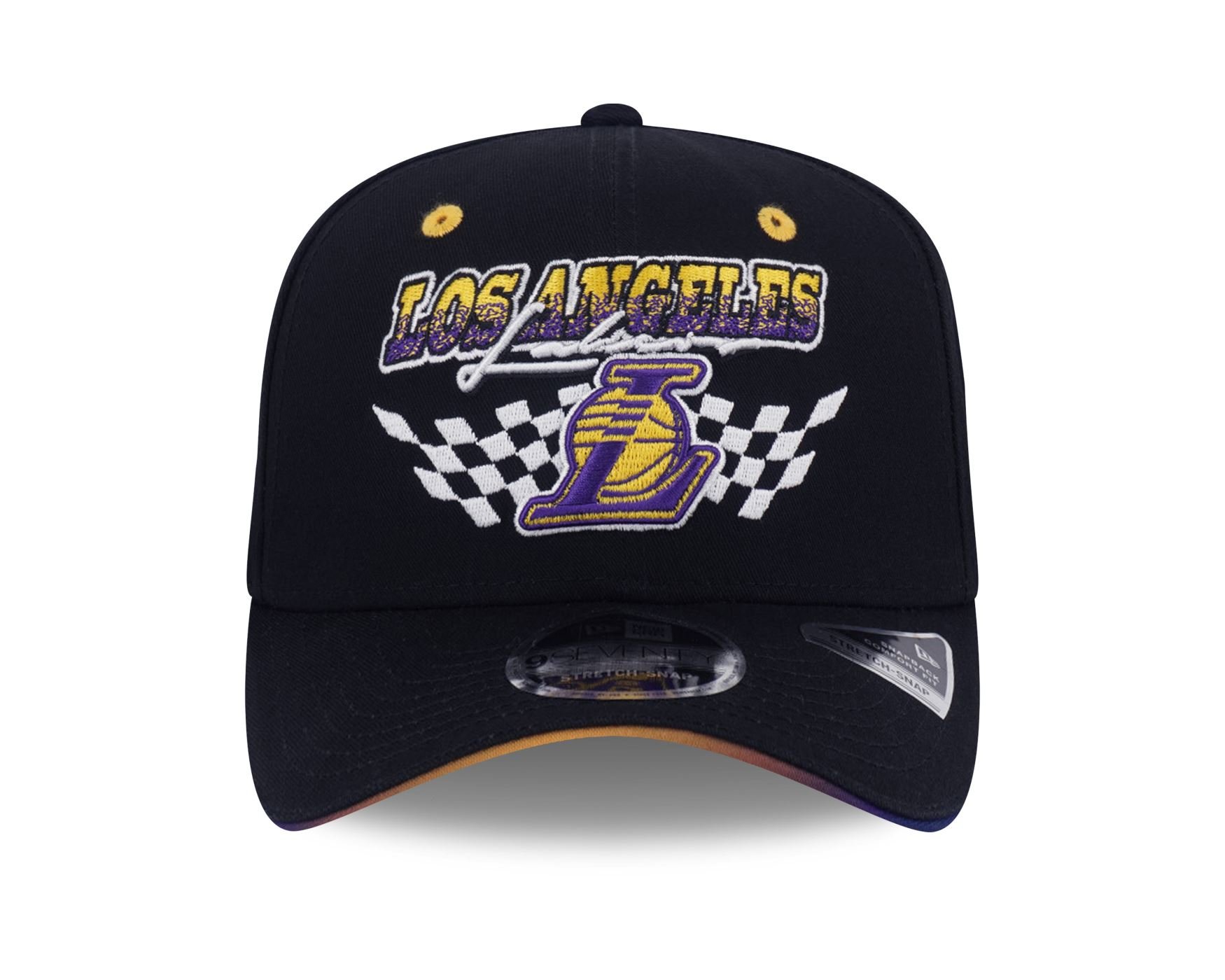 Bone New Era 9SEVENTY STRETCH SNAP Los Angeles Lakers NBA Preto Preto 2