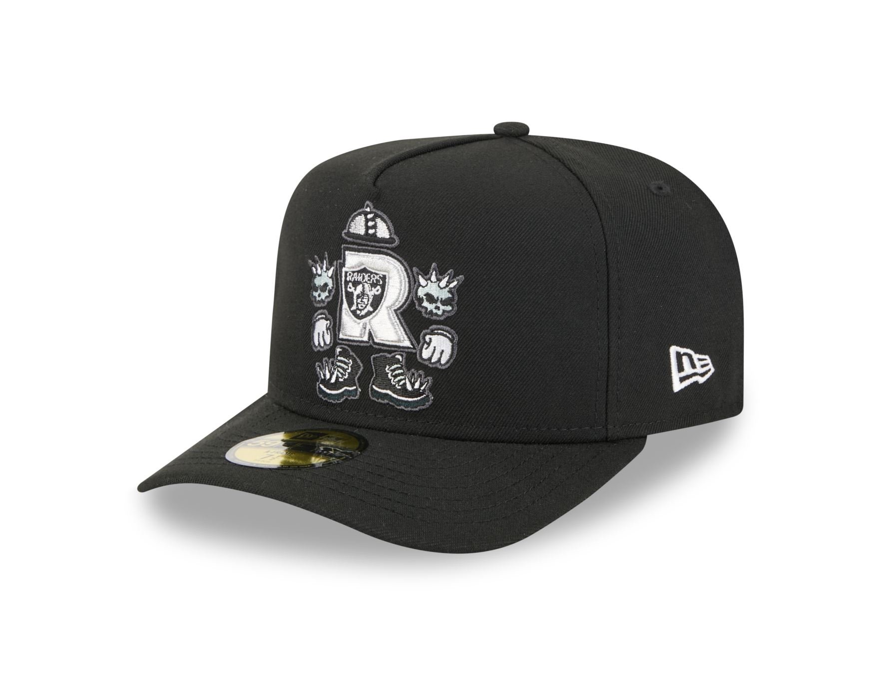 Bone New Era 59FIFTY A-FRAME Las Vegas Raiders NFL Preto Preto 1