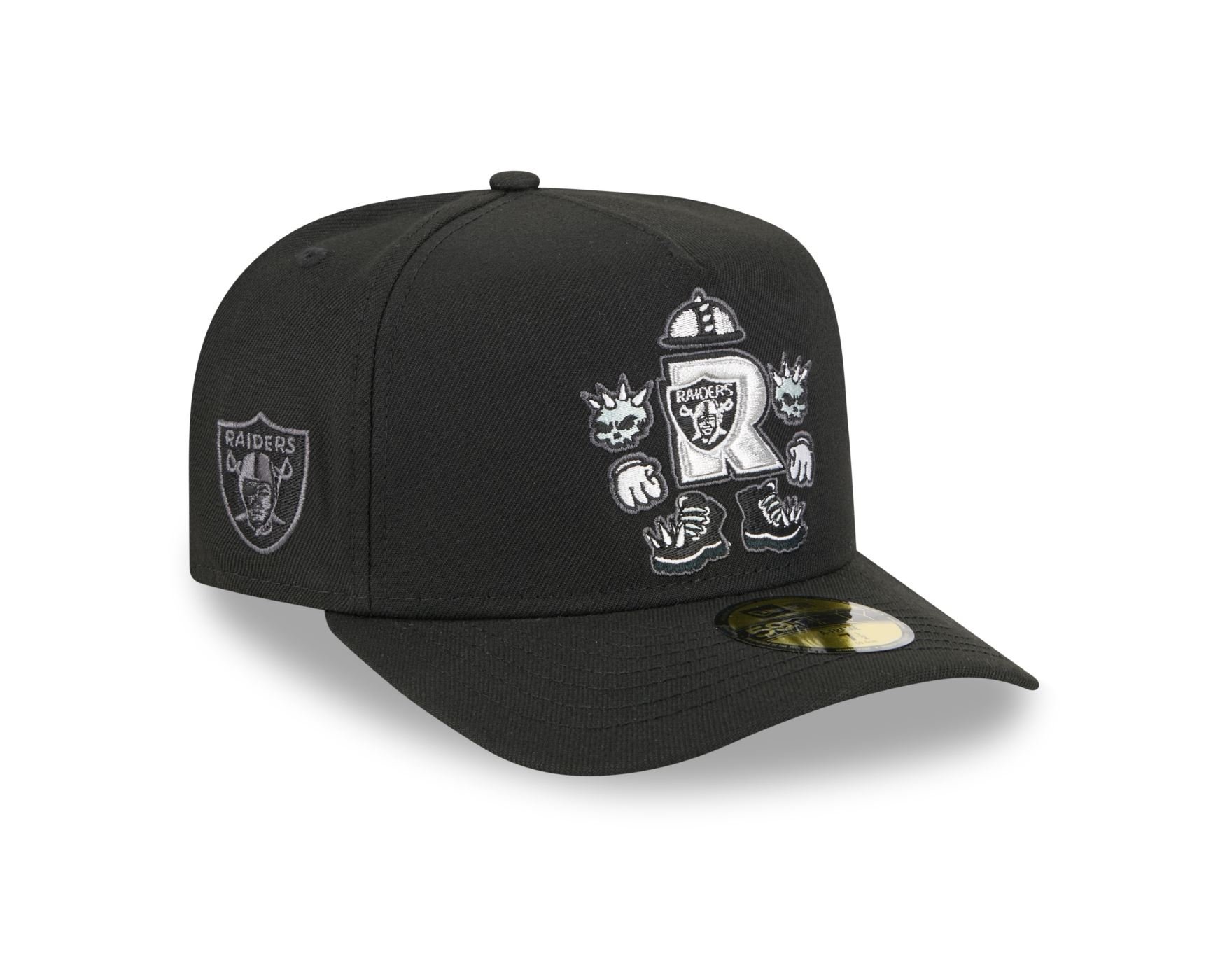 Bone New Era 59FIFTY A-FRAME Las Vegas Raiders NFL Preto Preto 2