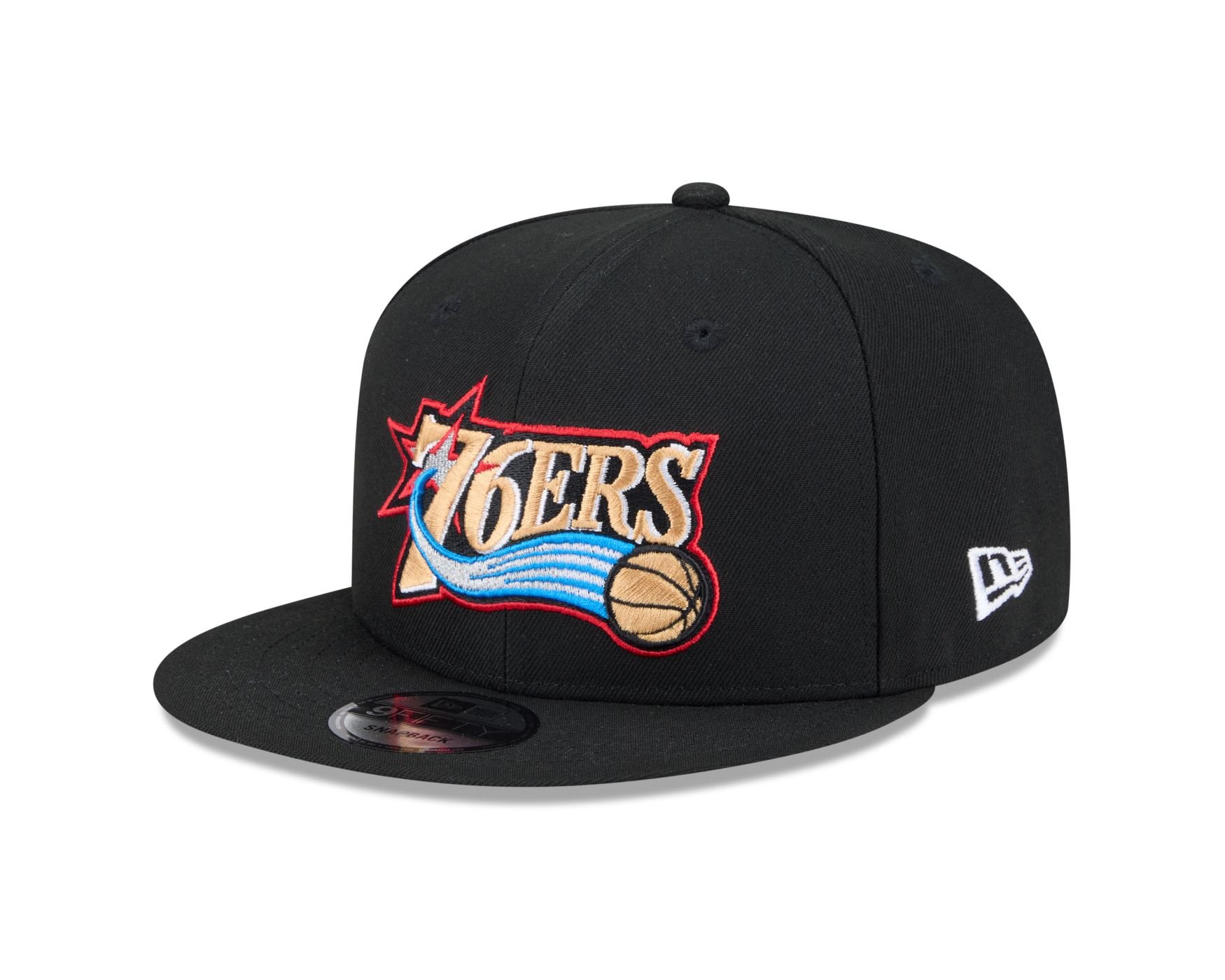Bone New Era 9FIFTY Philadelphia 76ers NBA Hardwood Preto