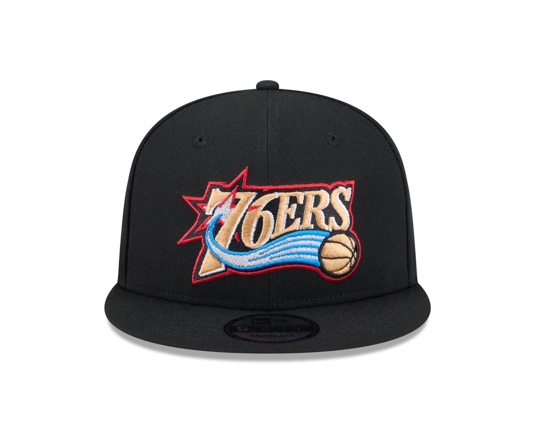 Bone New Era 9FIFTY Philadelphia 76ers NBA Hardwood Preto Preto 2