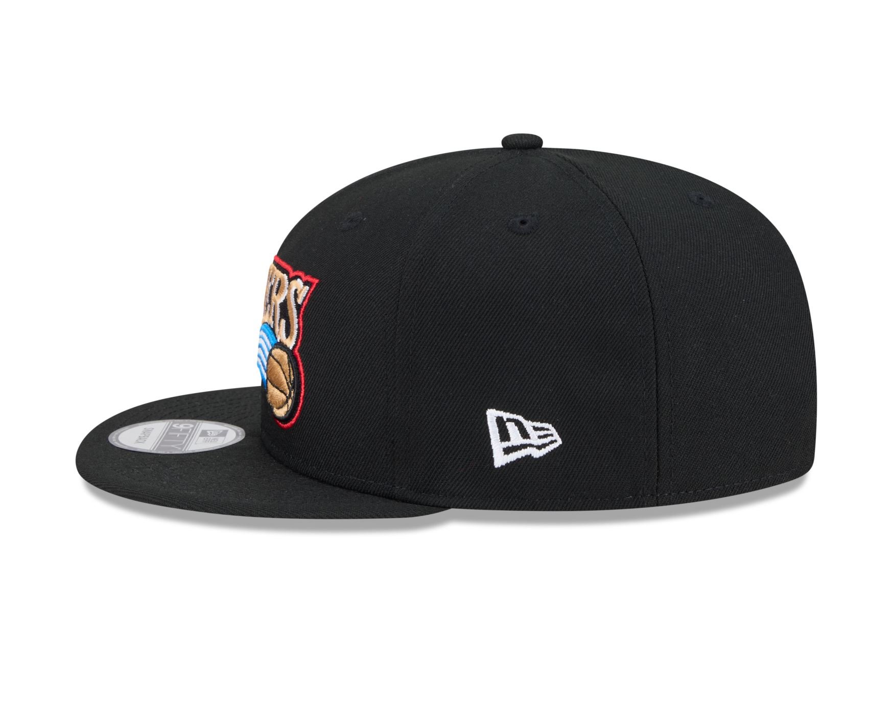 Bone New Era 9FIFTY Philadelphia 76ers NBA Hardwood Preto Preto 3