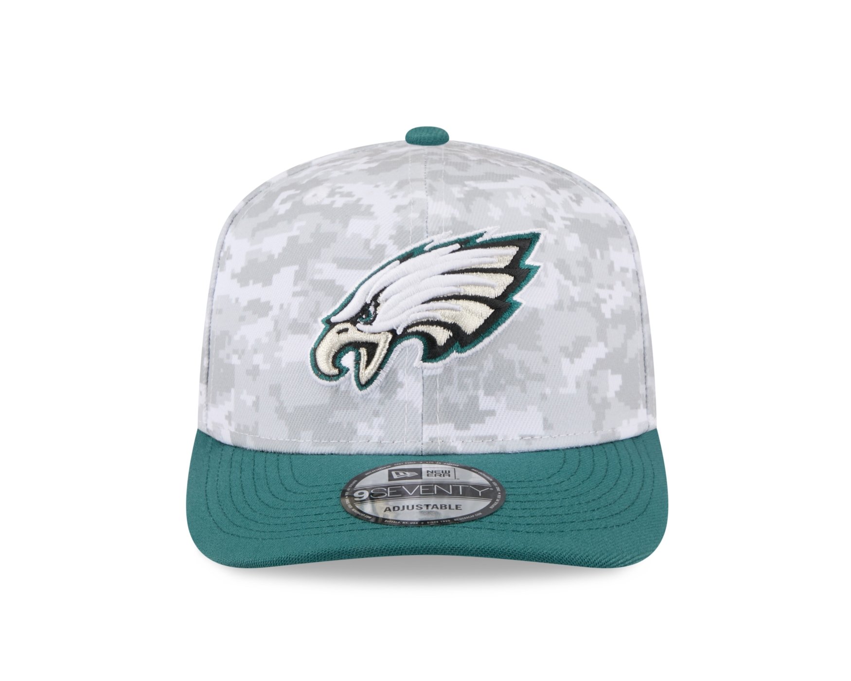 Bone New Era 9SEVENTY Philadelphia Eagles NFL Salute Service 2025 Militar Cinza/Verde 2