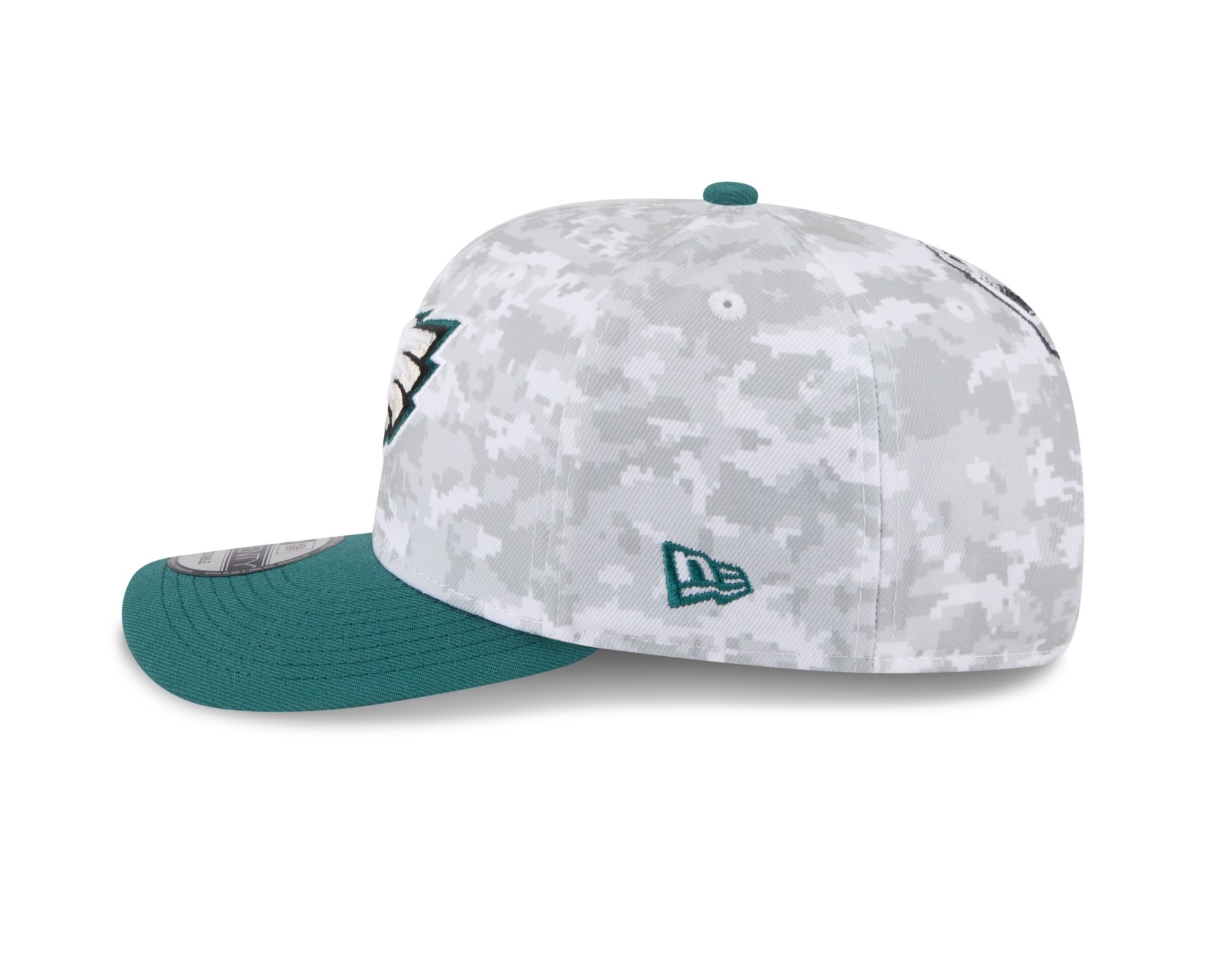 Bone New Era 9SEVENTY Philadelphia Eagles NFL Salute Service 2025 Militar Cinza/Verde 5