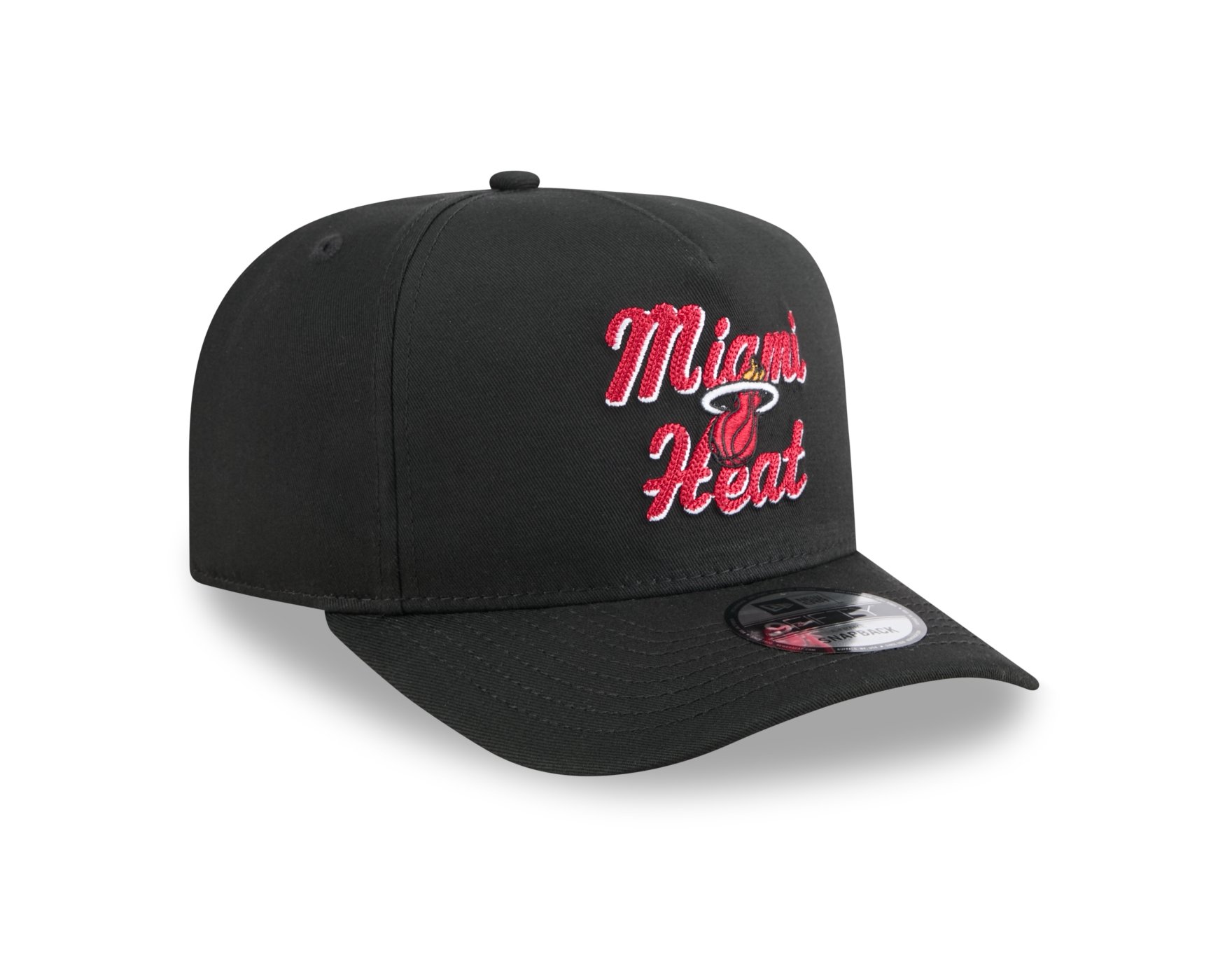Bone New Era 9FIFTY A-FRAME SNAPBACK Miami Heat NBA Preto Preto 2