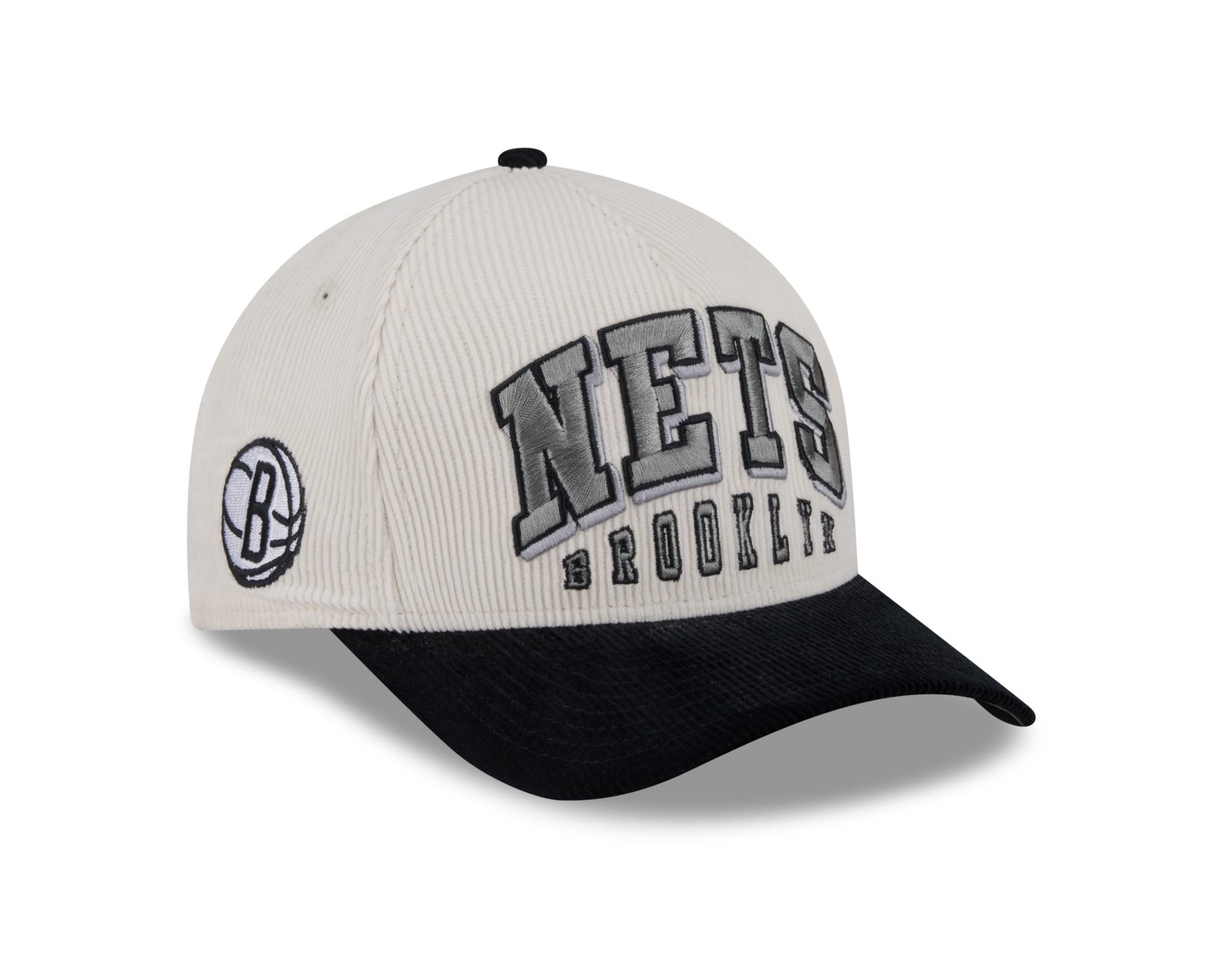 Bone New Era 9FORTY M-CROWN A-FRAME Brooklyn Nets NBA Preto Branco/Preto 2