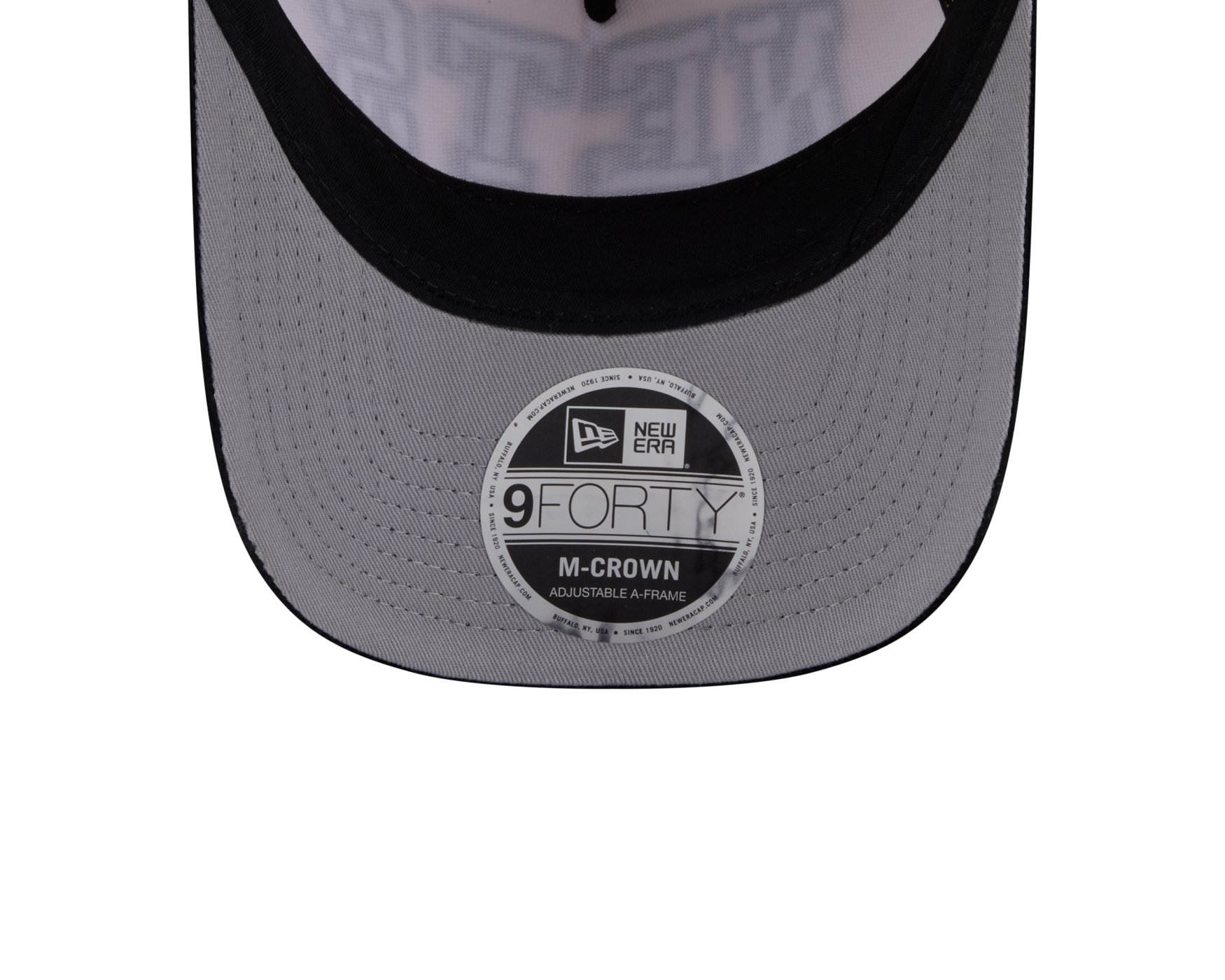 Bone New Era 9FORTY M-CROWN A-FRAME Brooklyn Nets NBA Preto Branco/Preto 5