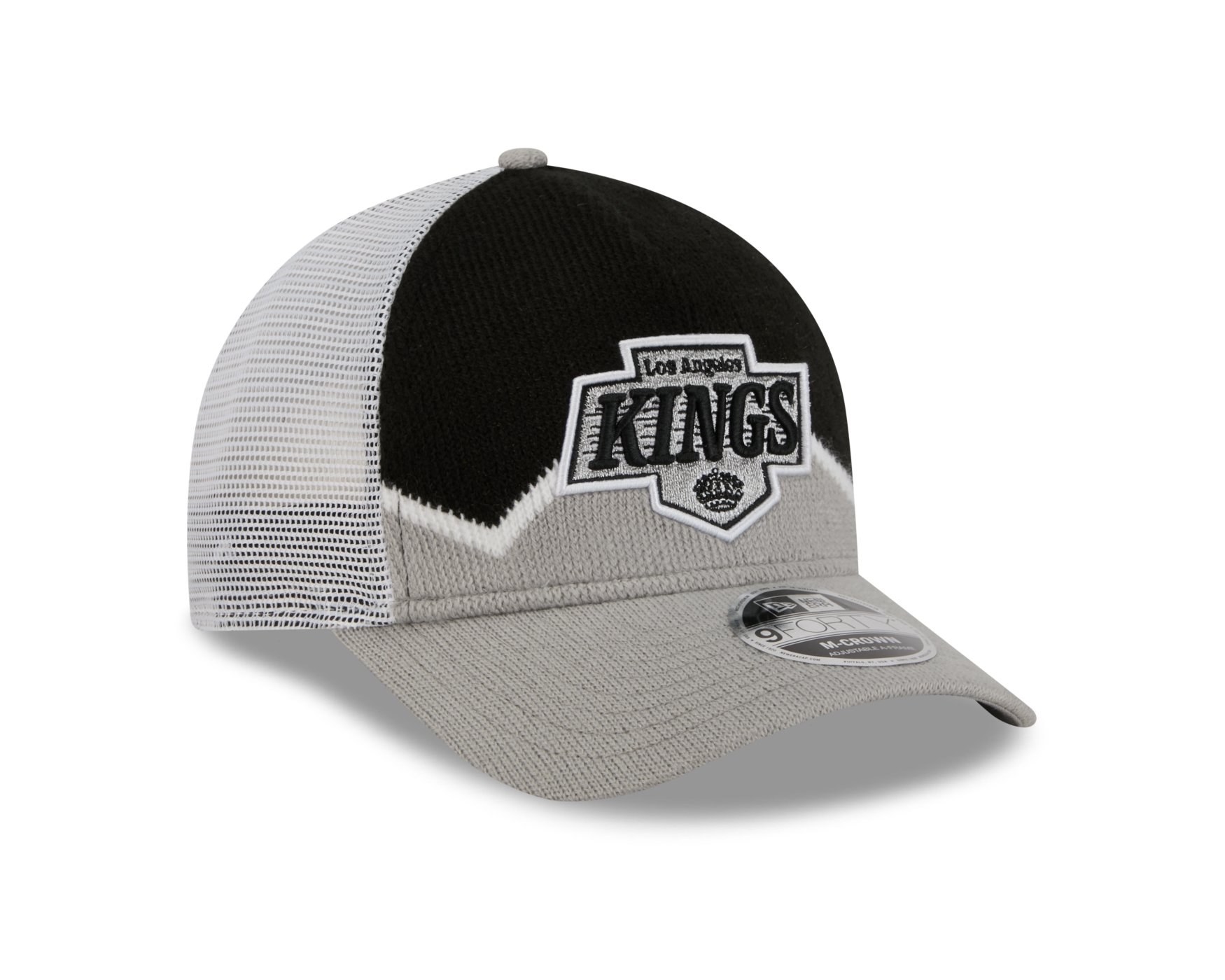 Bone New Era 9FORTY M-CROWN A-FRAME Los Angeles Kings NHL Preto Cinza/Preto 3