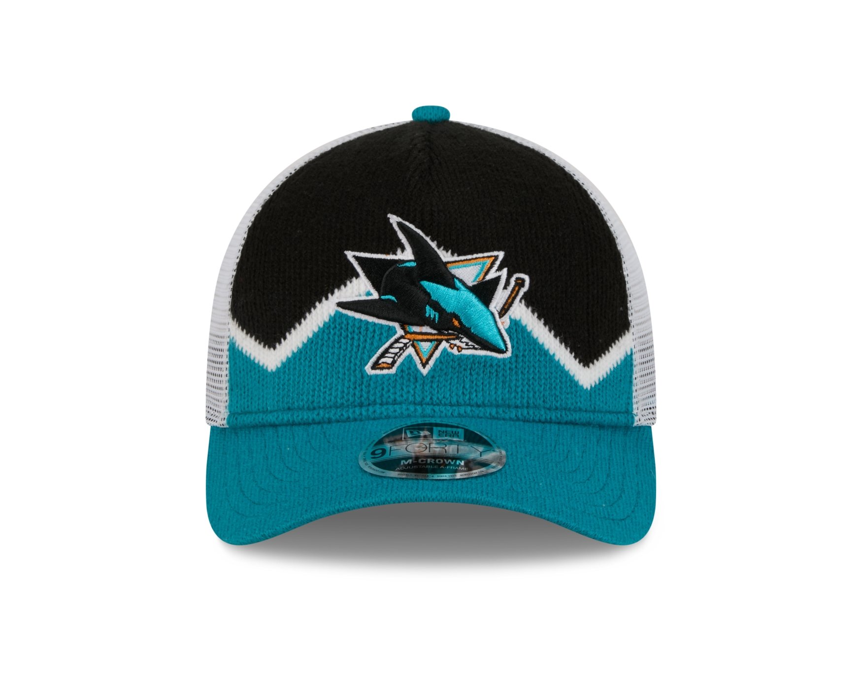 Bone New Era 9FORTY M-CROWN A-FRAME San Jose Sharks NHL Preto Cinza/Verde/Preto 2