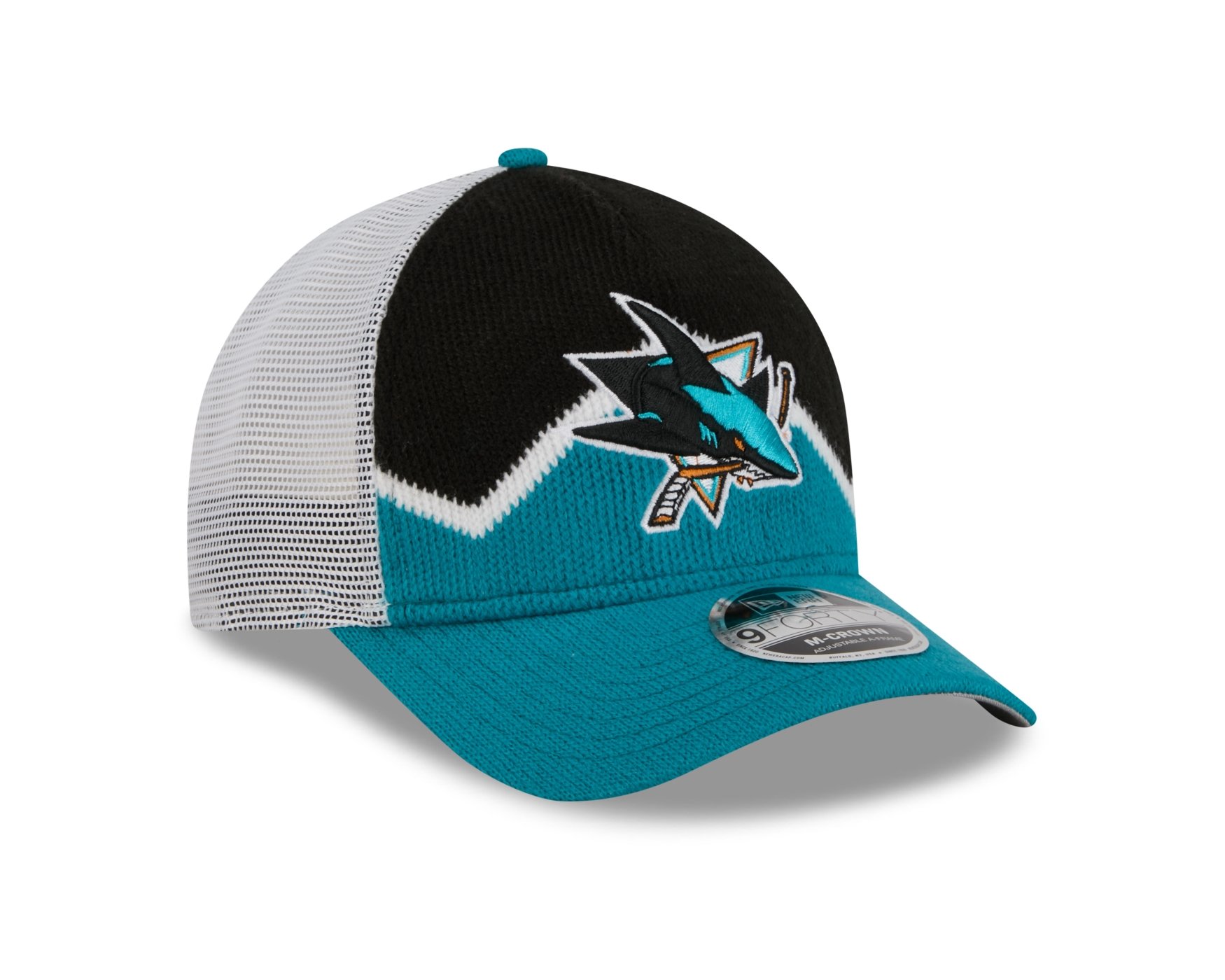 Bone New Era 9FORTY M-CROWN A-FRAME San Jose Sharks NHL Preto Cinza/Verde/Preto 3