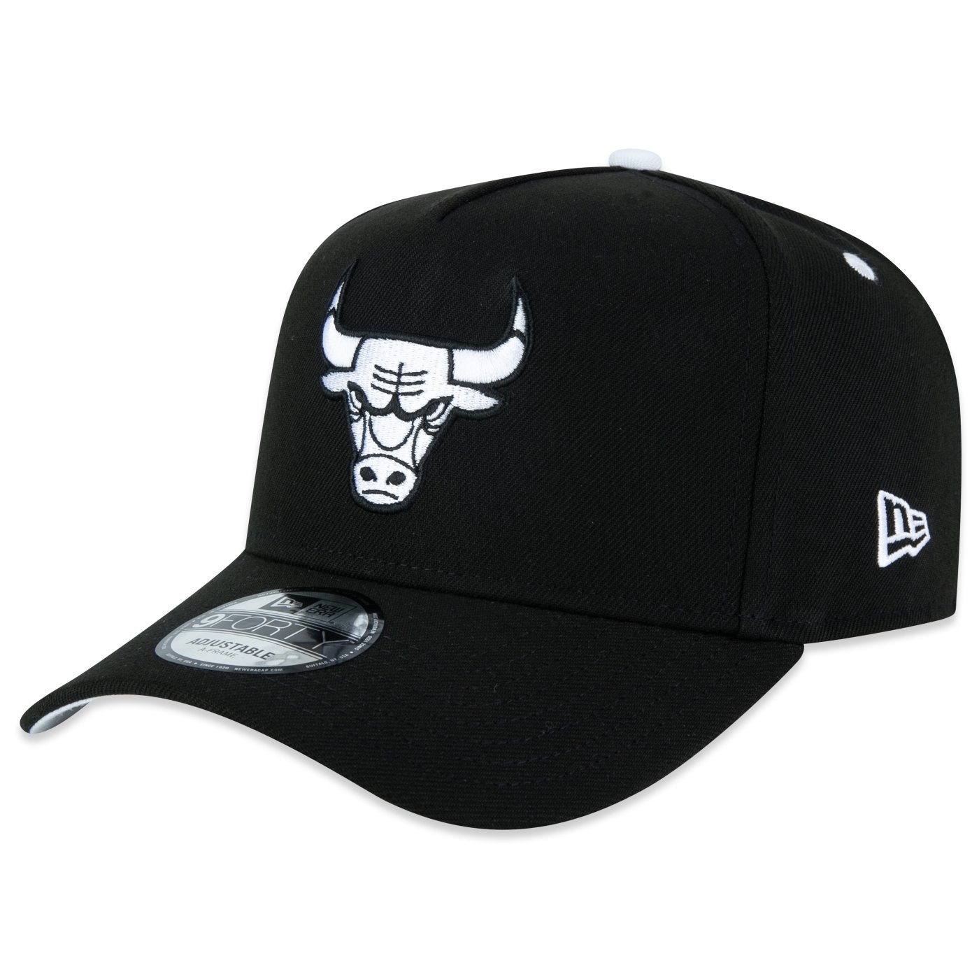 Bone New Era  9FORTY A-Frame Chicago Bulls NBA Preto