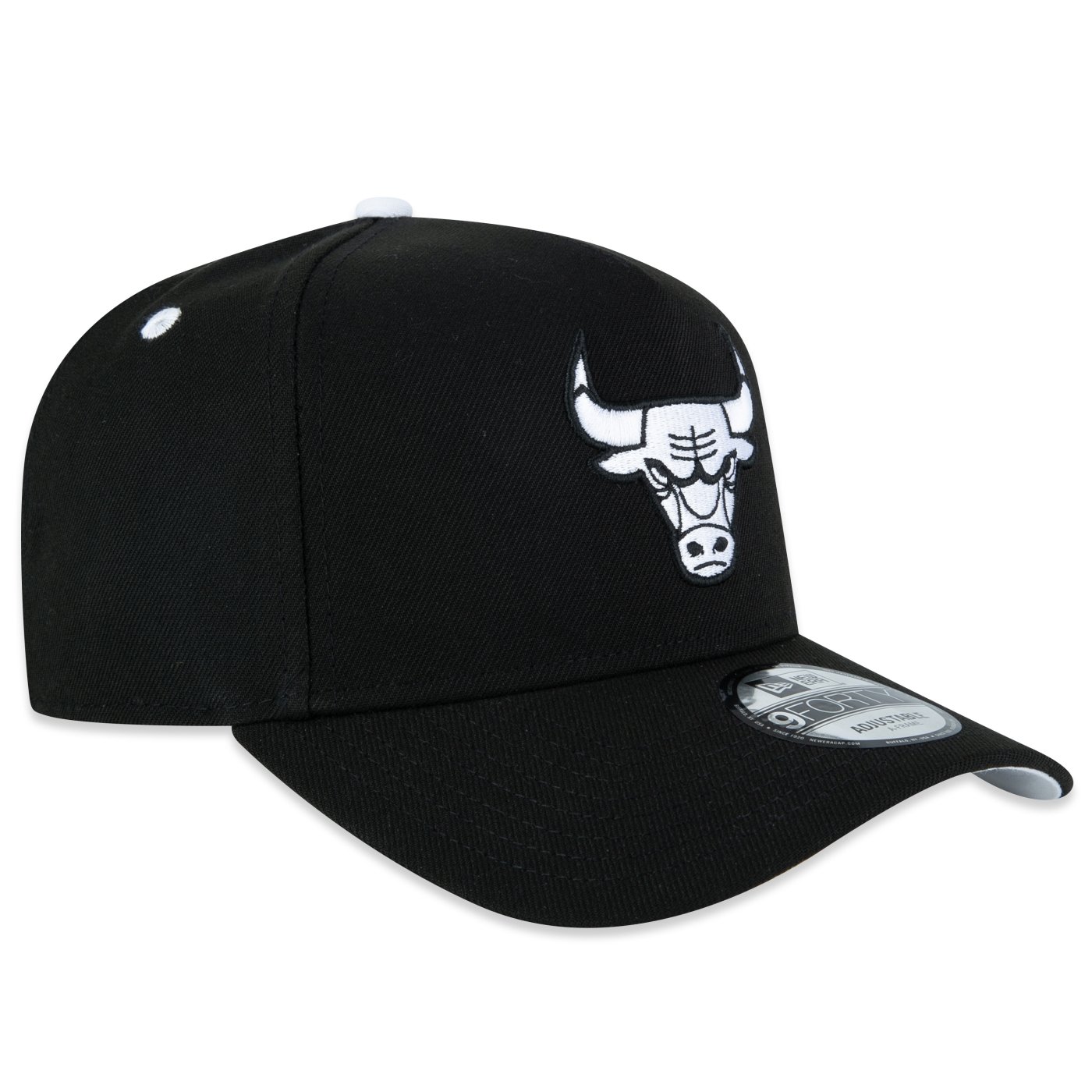 Bone New Era 9FORTY A-Frame Chicago Bulls NBA Preto Preto 2