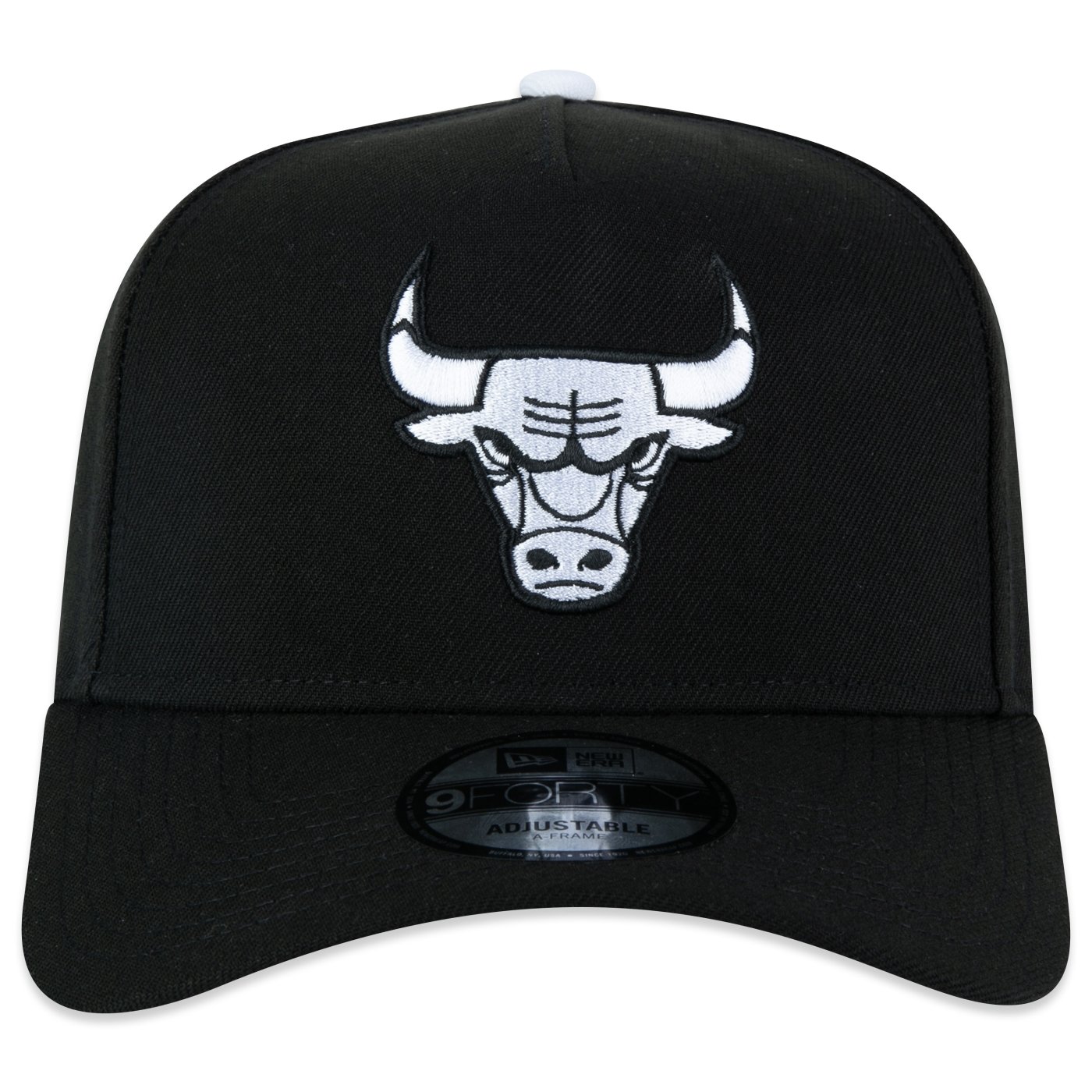 Bone New Era 9FORTY A-Frame Chicago Bulls NBA Preto Preto 3