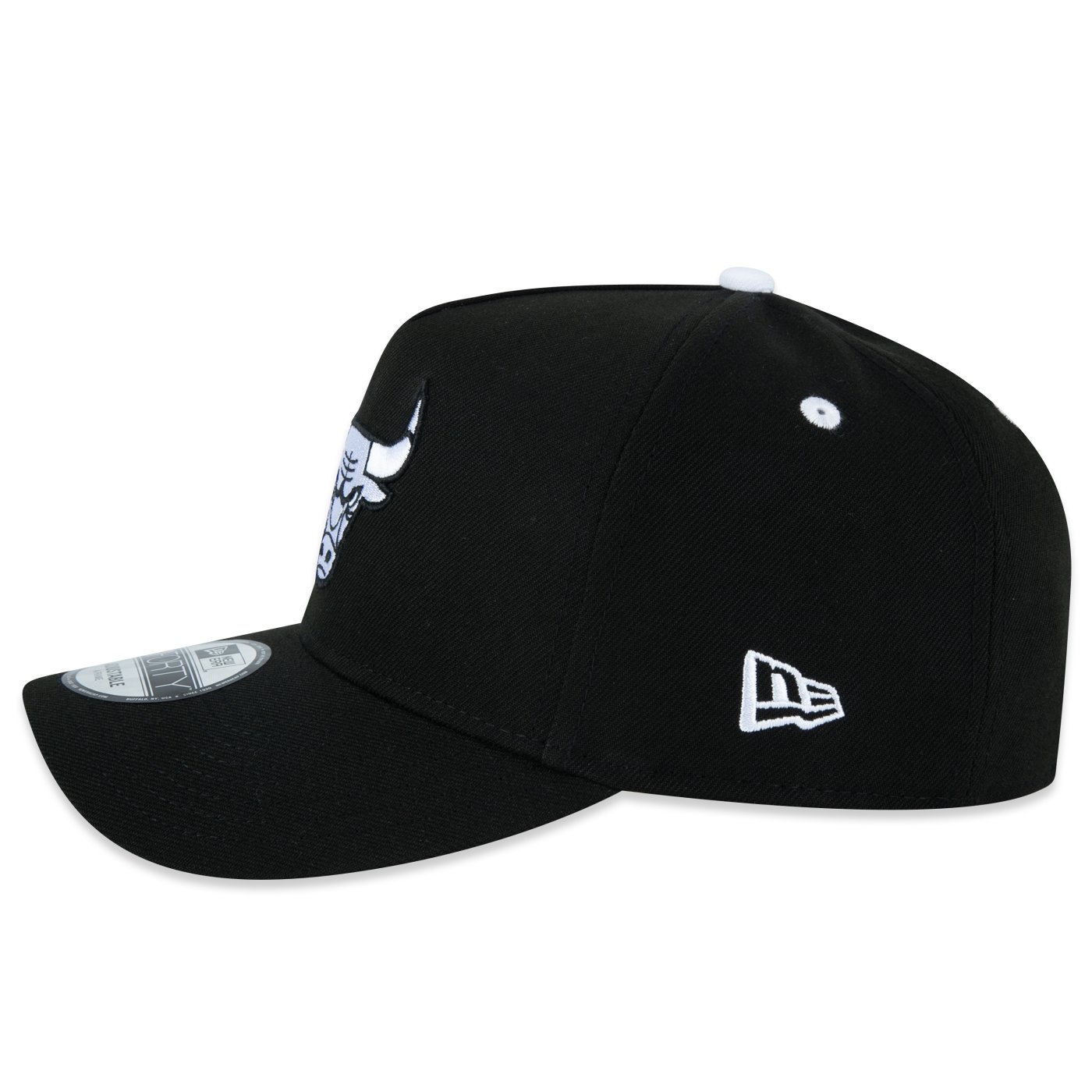 Bone New Era 9FORTY A-Frame Chicago Bulls NBA Preto Preto 4