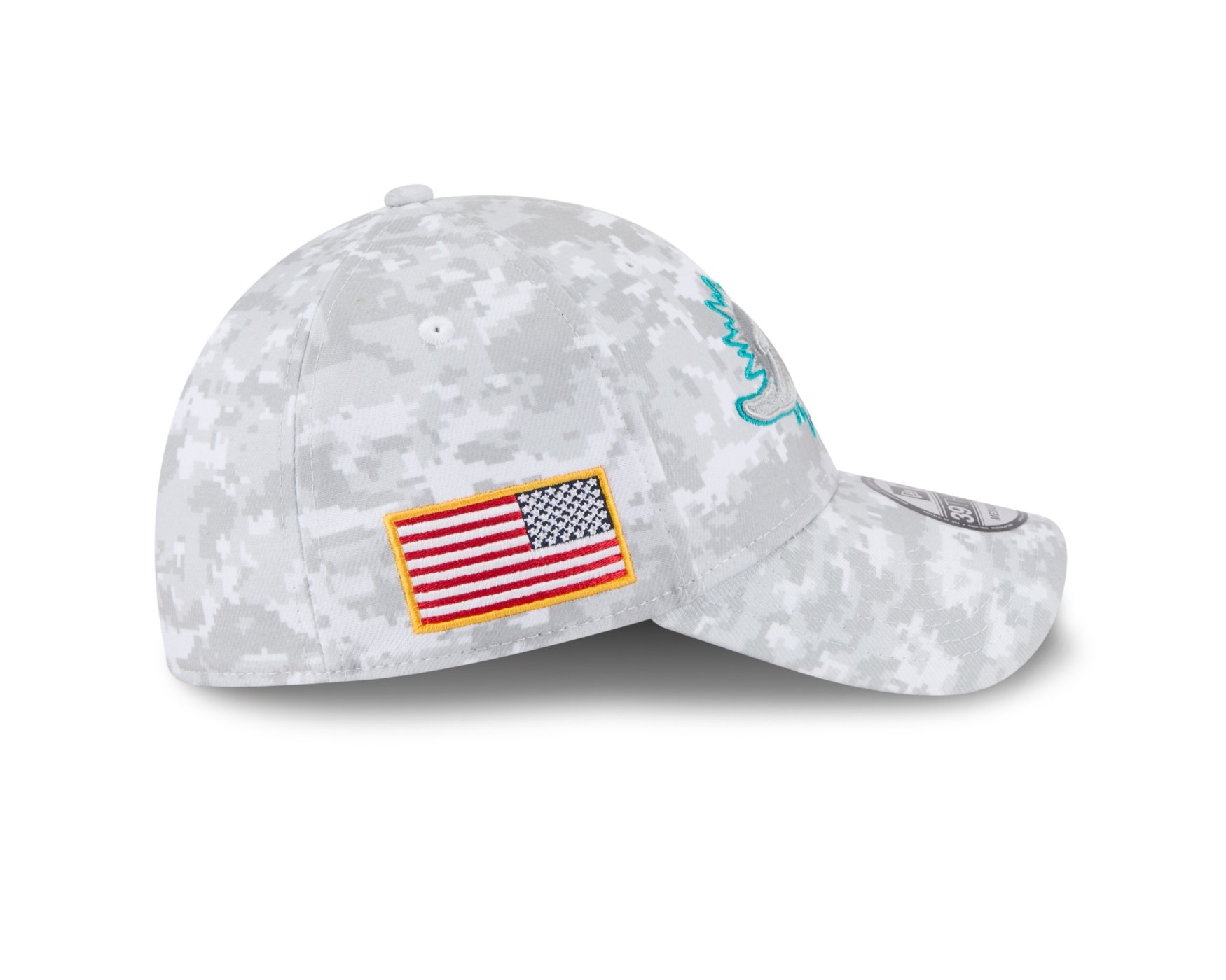 Bone New Era 39THIRTY Miami Dolphins NFL Salute Service 2025 Militar Cinza 6