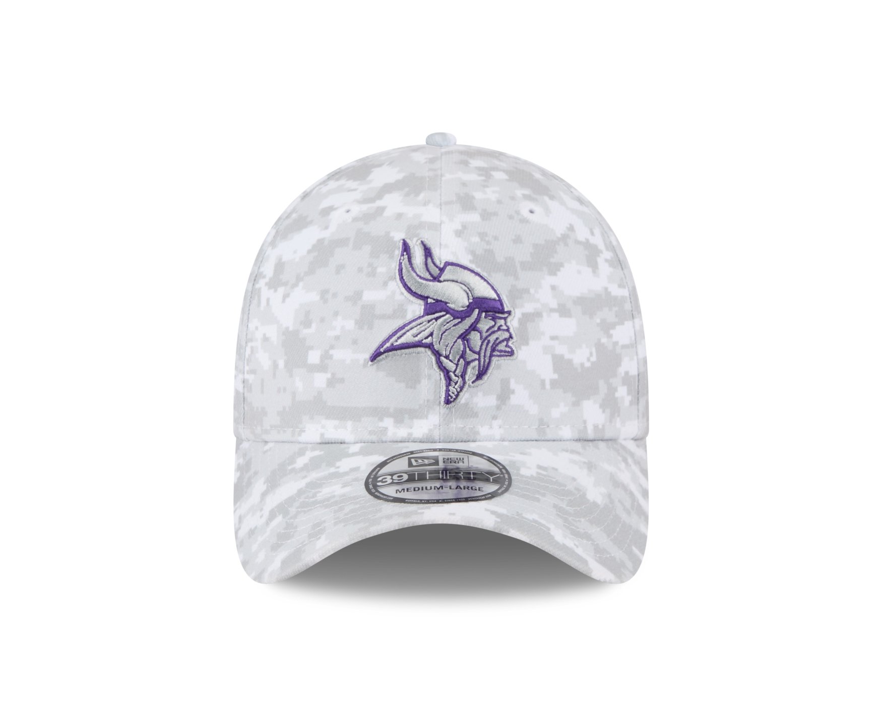 Bone New Era 39THIRTY Minnesota Vikings NFL Salute Service 2025 Militar Cinza 2