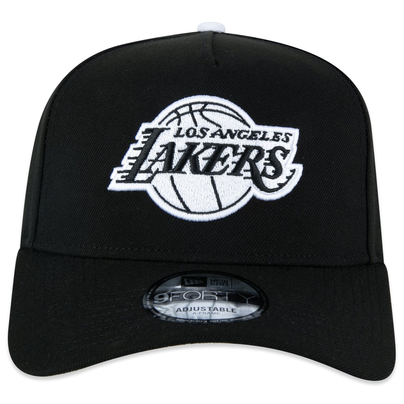 Bone New Era  9FORTY A-Frame Los Angeles Lakers NBA Preto Preto 3
