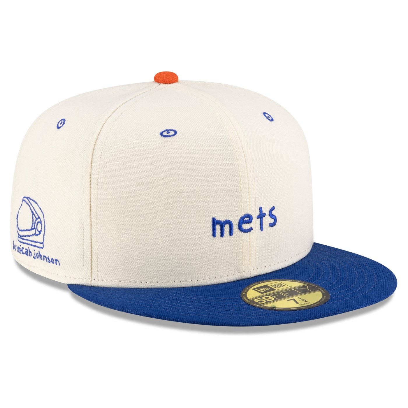 Bone New Era 59FIFTY Fitted Micah Johnson x New York Mets Script MLB Off White 3