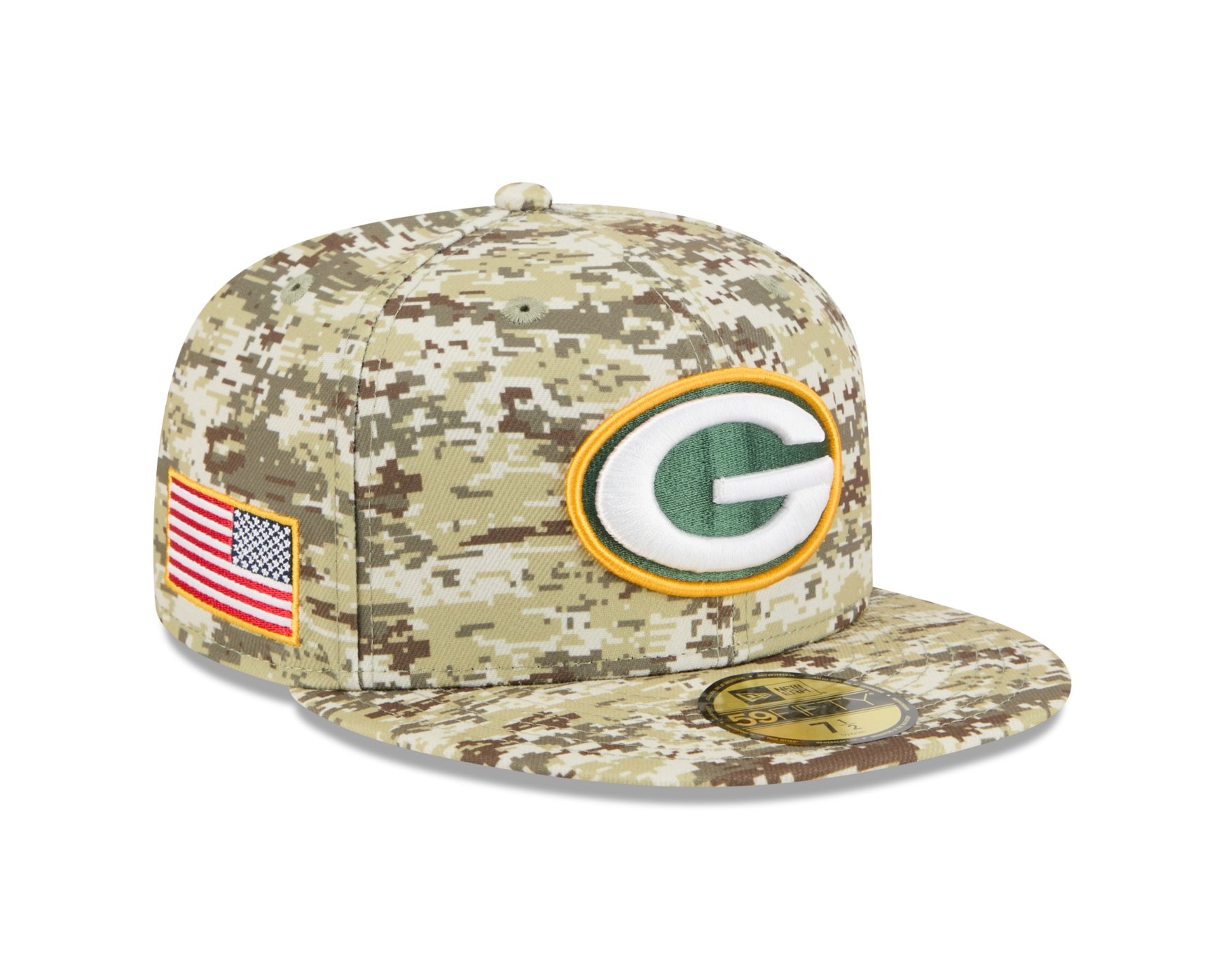 Bone New Era 59FIFTY Green Bay Packers NFL Salute Service 2025 Militar Verde 3