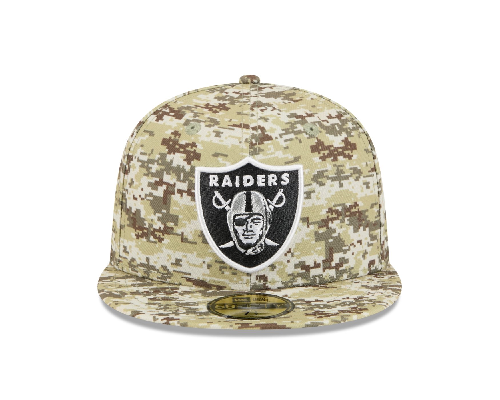 Bone New Era 59FIFTY Las Vegas Raiders NFL Salute Service 2025 Militar Verde 2