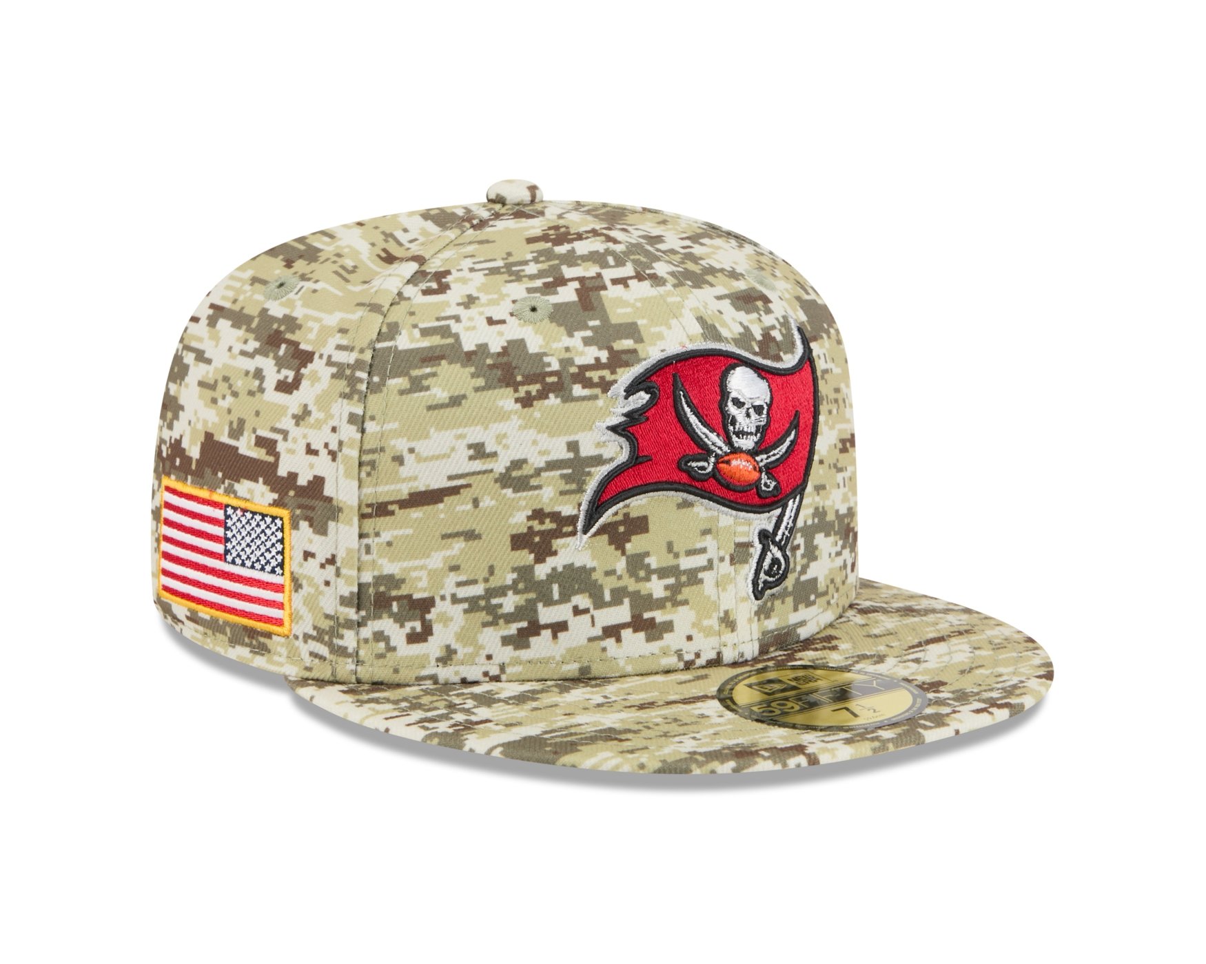 Bone New Era 59FIFTY Tampa Bay Buccaneers NFL Salute Service 2025 Militar Verde 3
