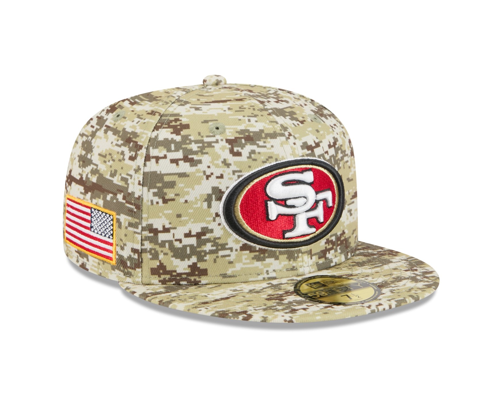 Bone New Era 59FIFTY San Francisco 49ers NFL Salute Service 2025 Militar Verde 3