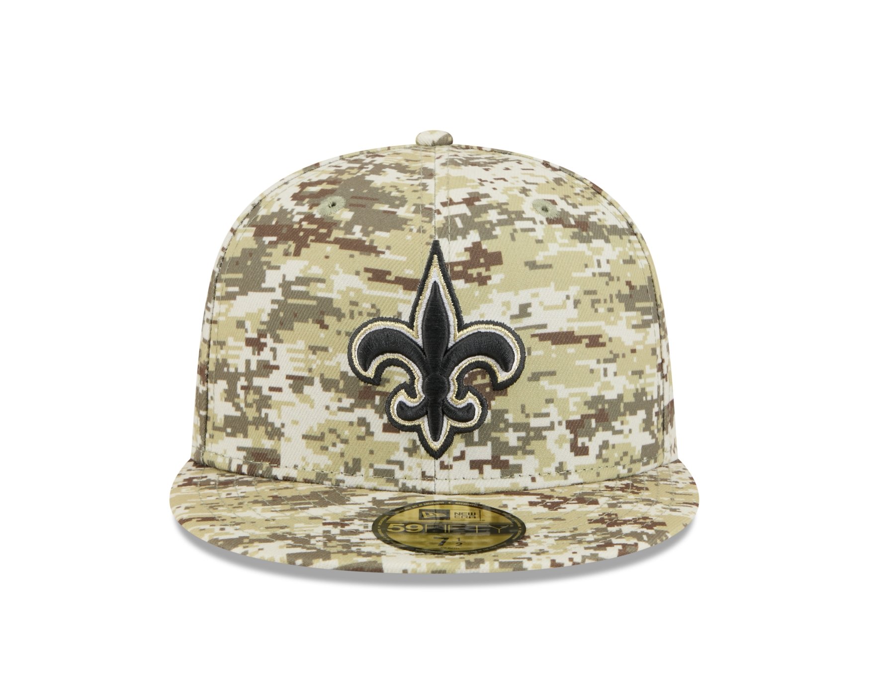 Bone New Era 59FIFTY New Orleans Saints NFL Salute Service 2025 Militar Verde 2