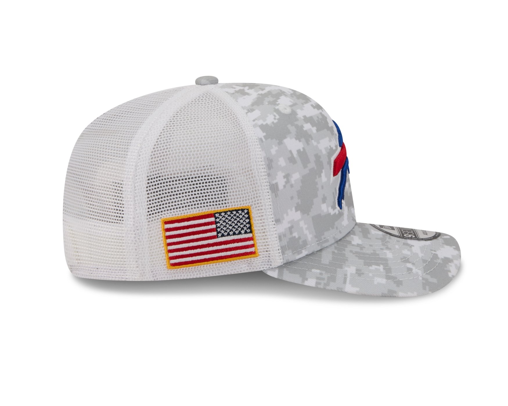 Bone New Era 9SEVENTY Buffalo Bills NFL Salute Service 2025 Azul Cinza/Azul 5